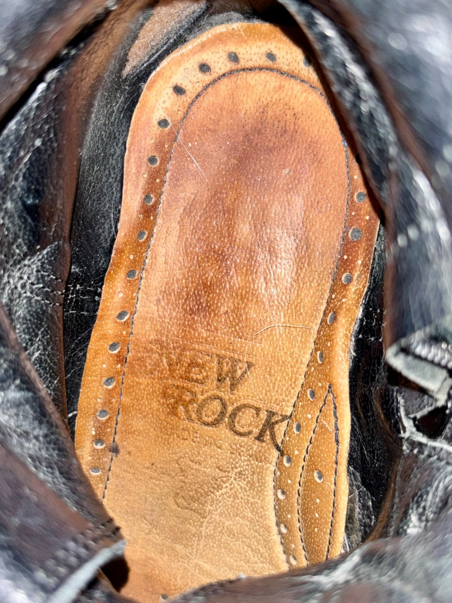 Vintage New Rock purple dragon mid-calf leather boots size 38