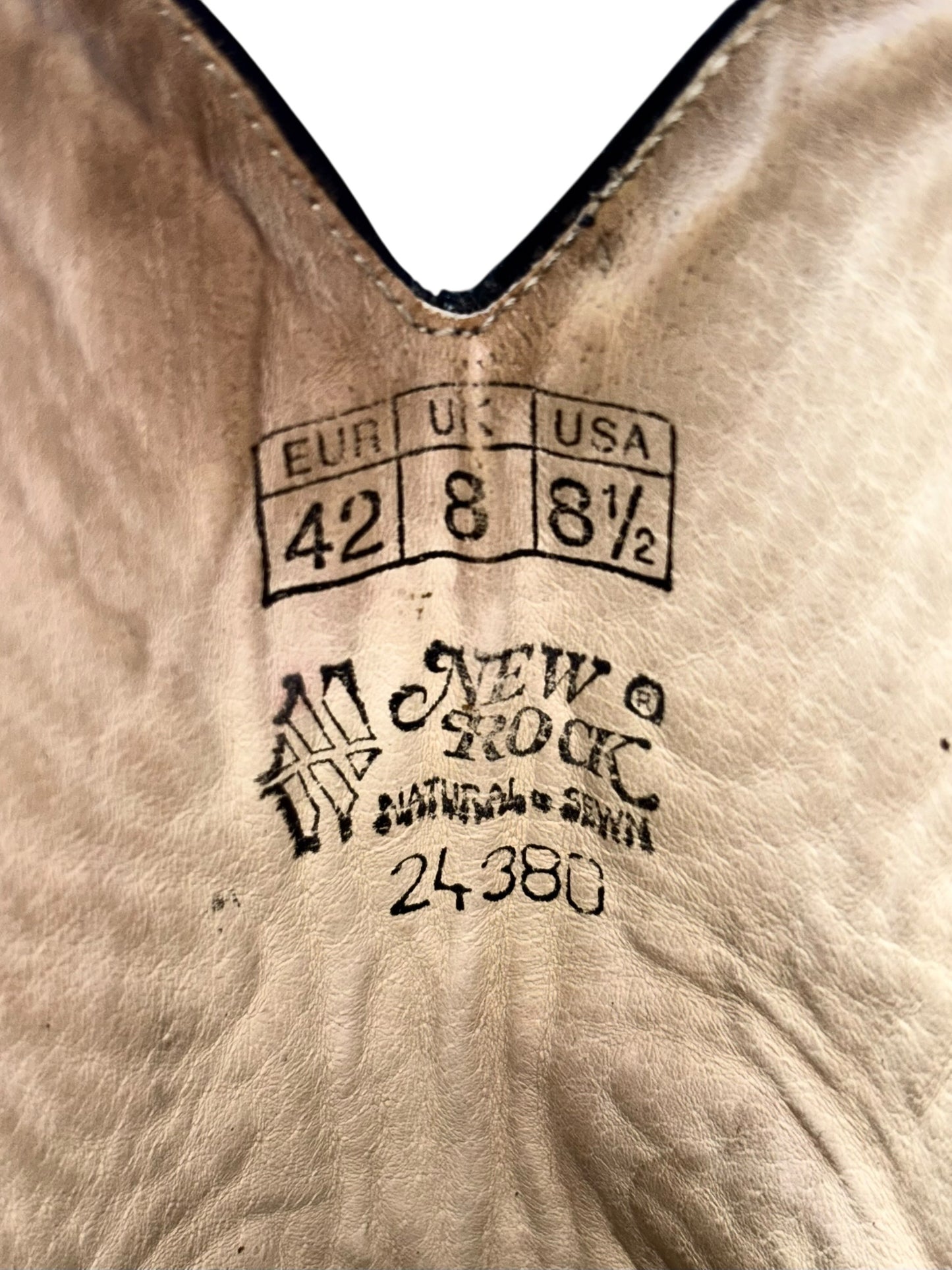 Vintage New Rock flame leather cowboy boots size 42