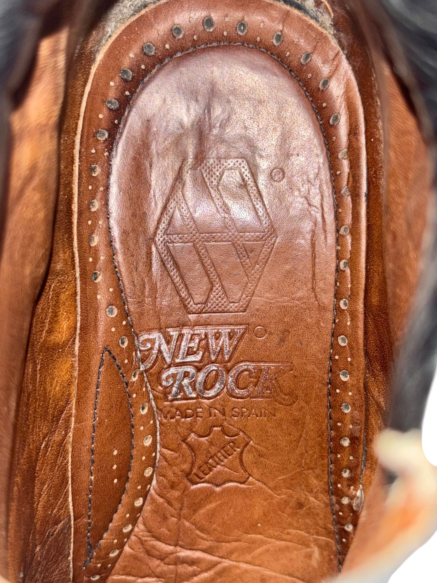 Vintage New Rock techno leather platform boots size 43