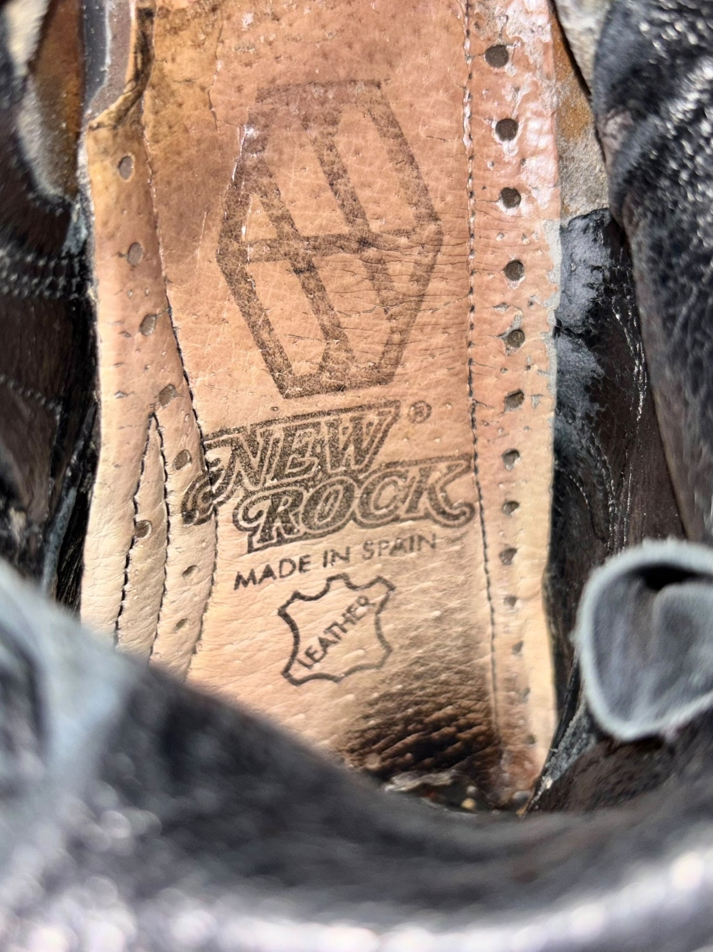 Vintage New Rock leather knee-high leather boots size 38