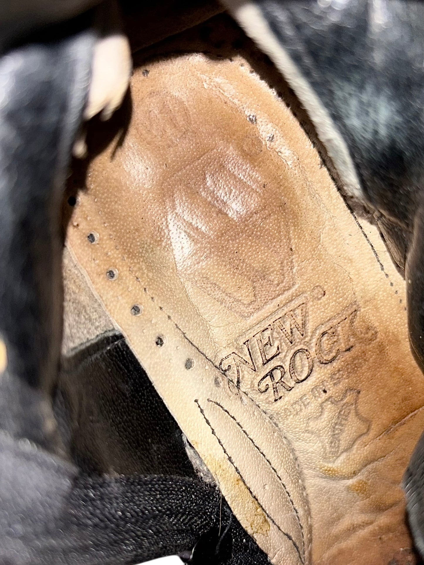 Vintage New Rock knee high reactor leather boots size 42