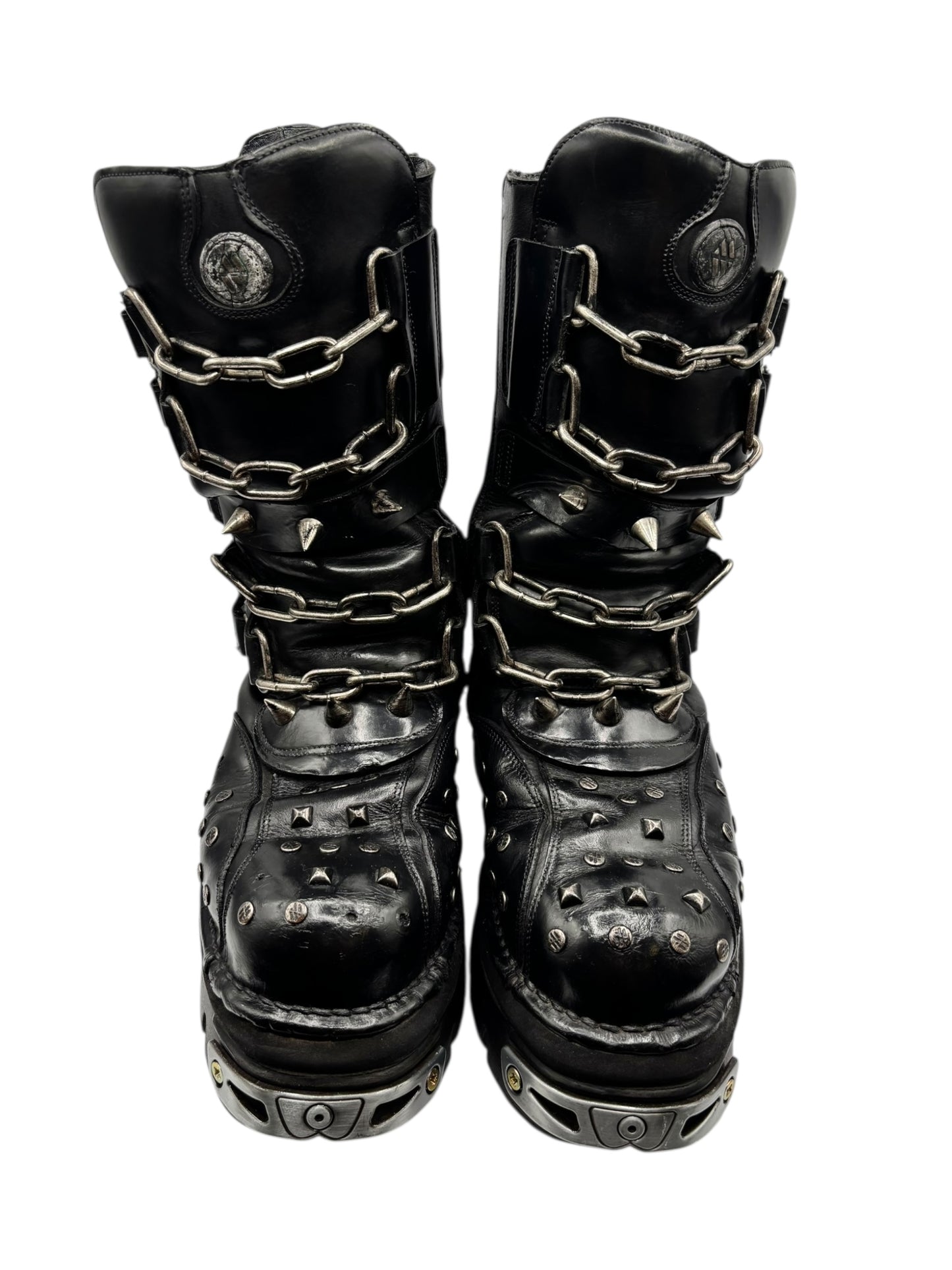 Vintage New Rock studded chain reactor boots size 43
