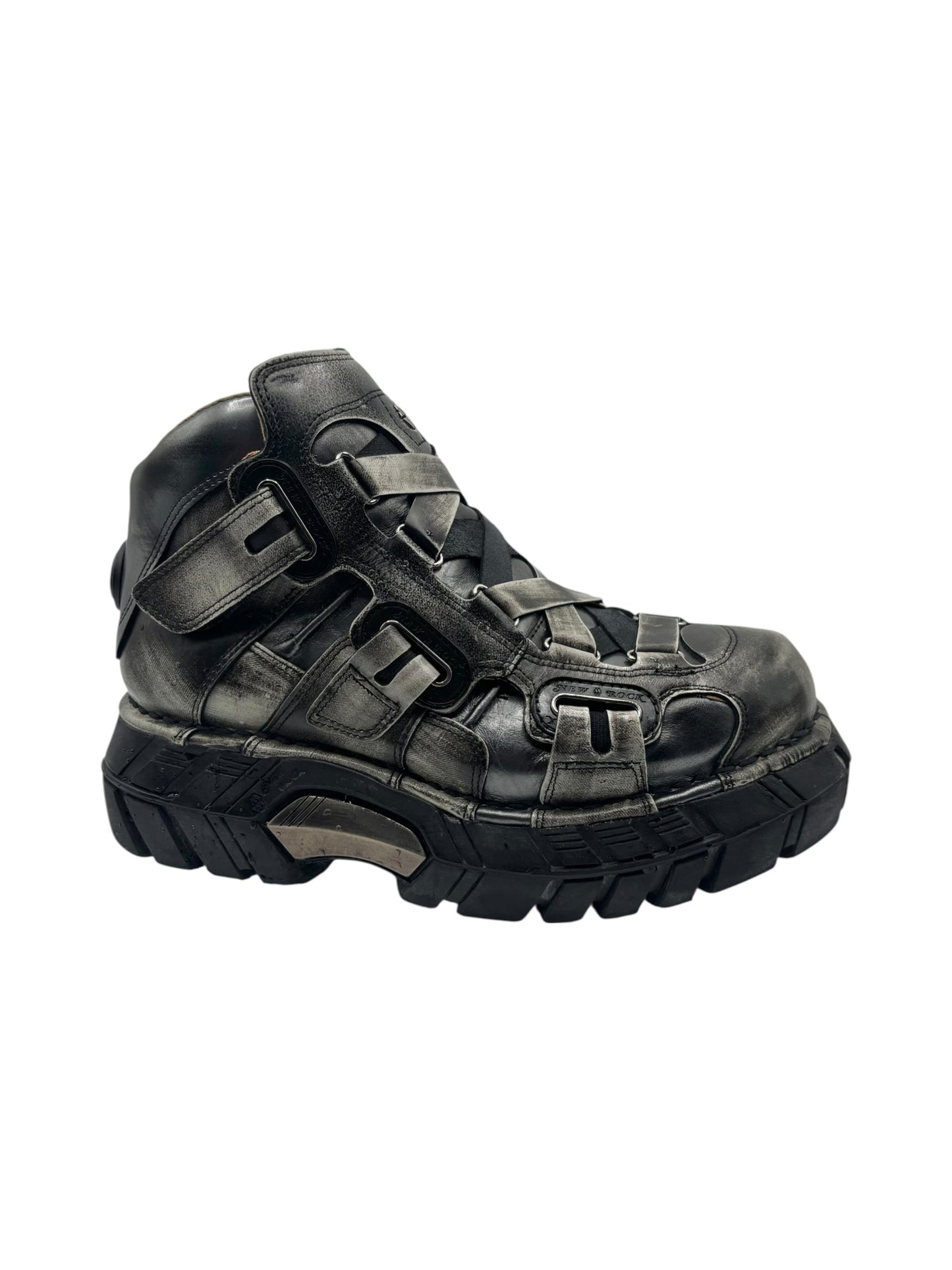 RARE vintage New Rock khaki trailer platform boots size 42