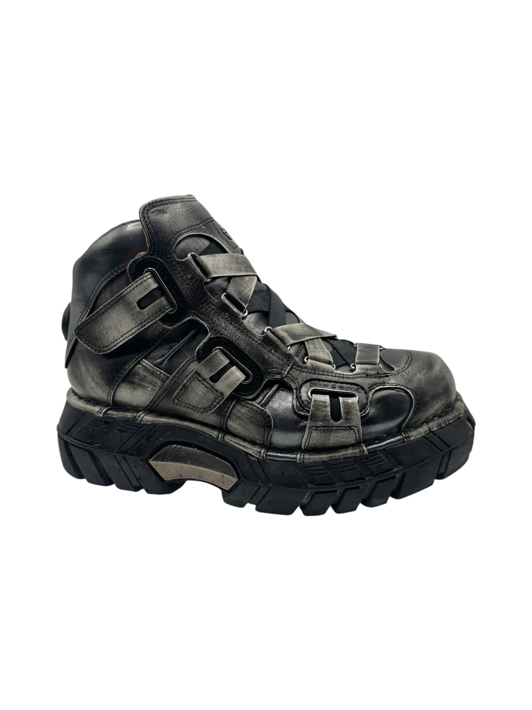 RARE vintage New Rock khaki trailer platform boots size 42