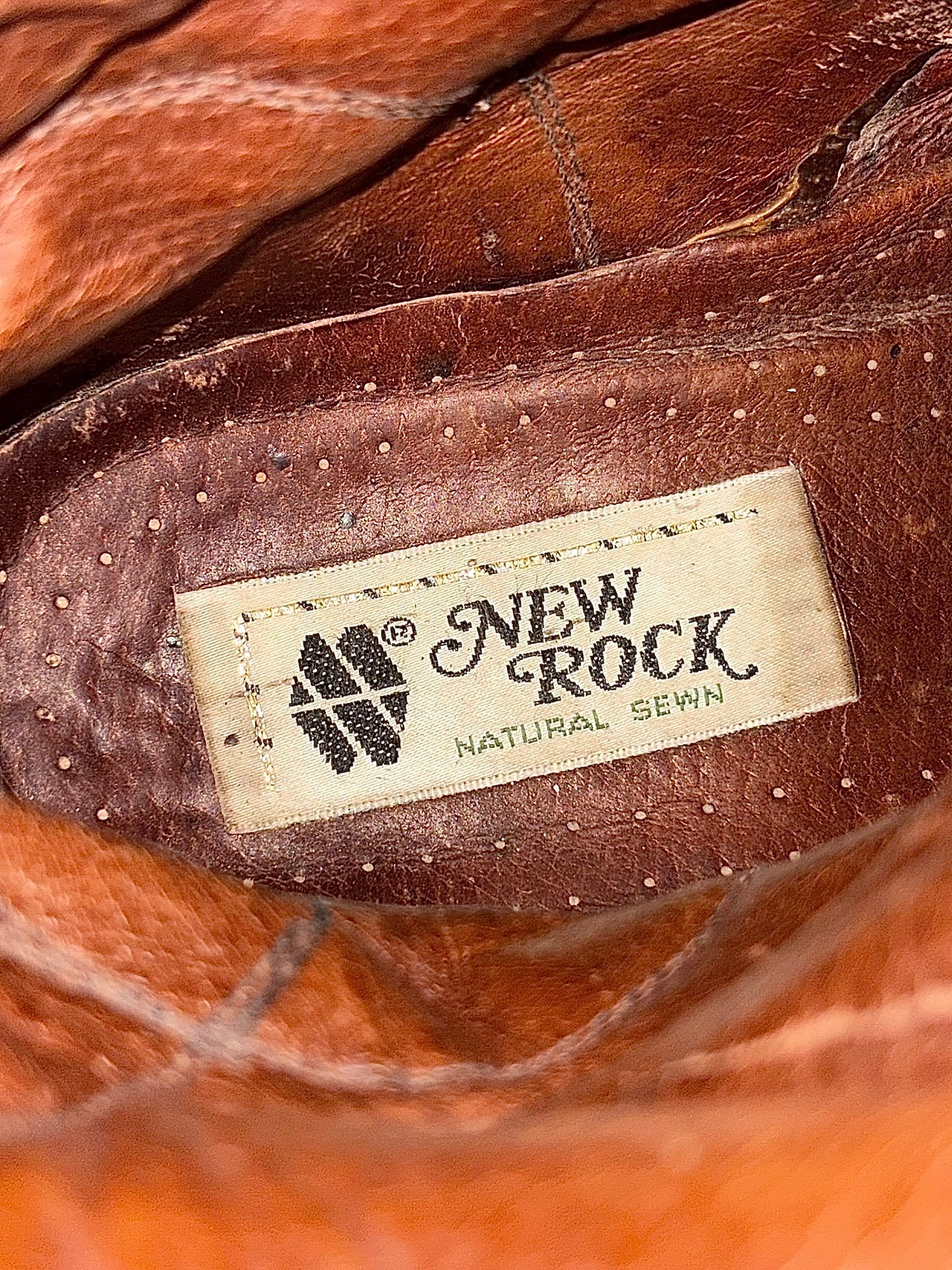 Vintage New Rock buckled raised-heel mid-calf leather boots size 42