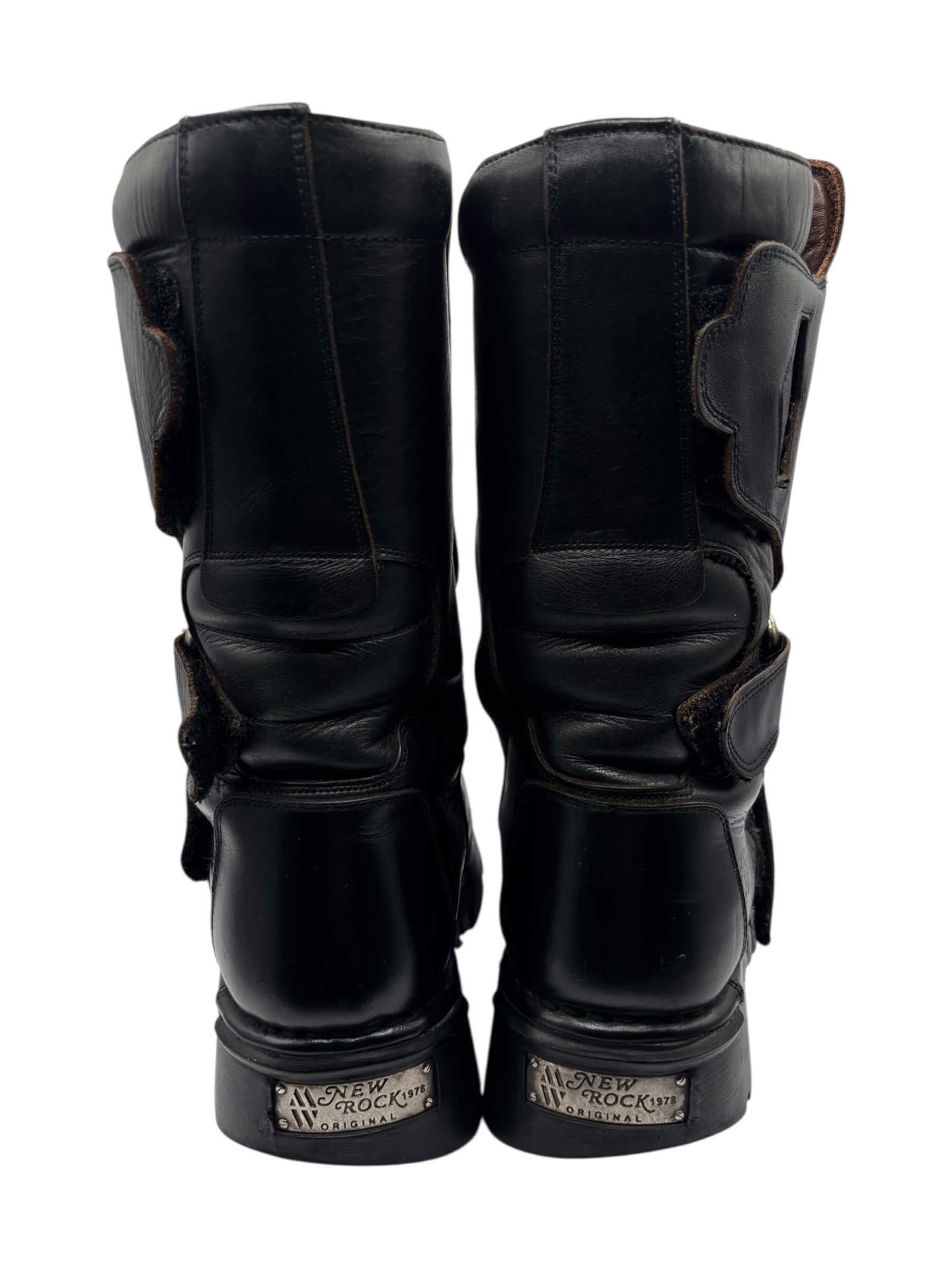 Vintage New Rock mid-calf black leather boots size 42