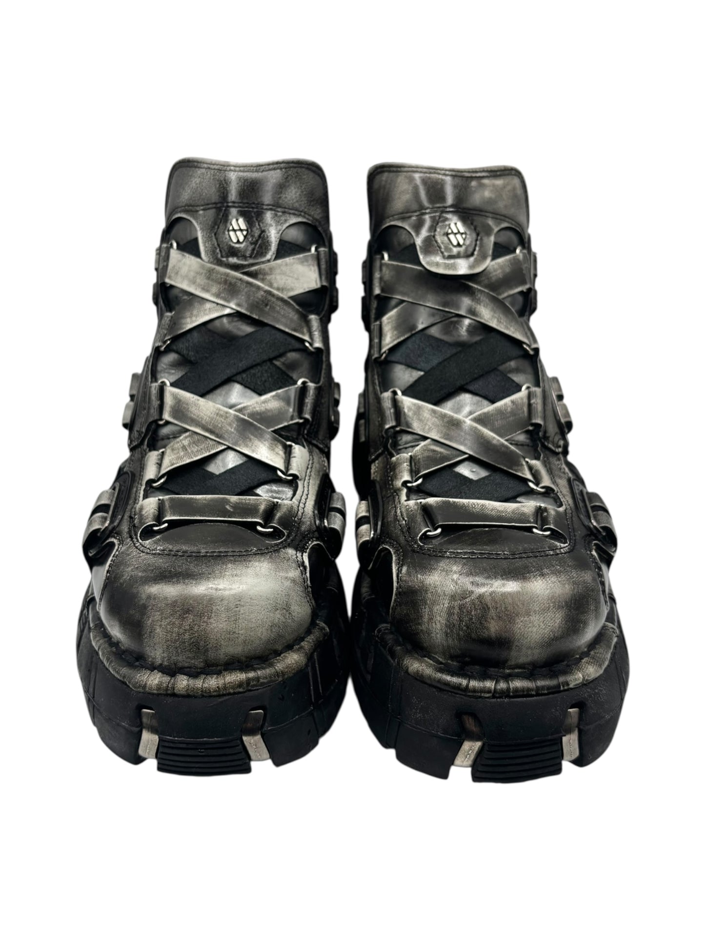 RARE vintage New Rock khaki trailer platform boots size 42