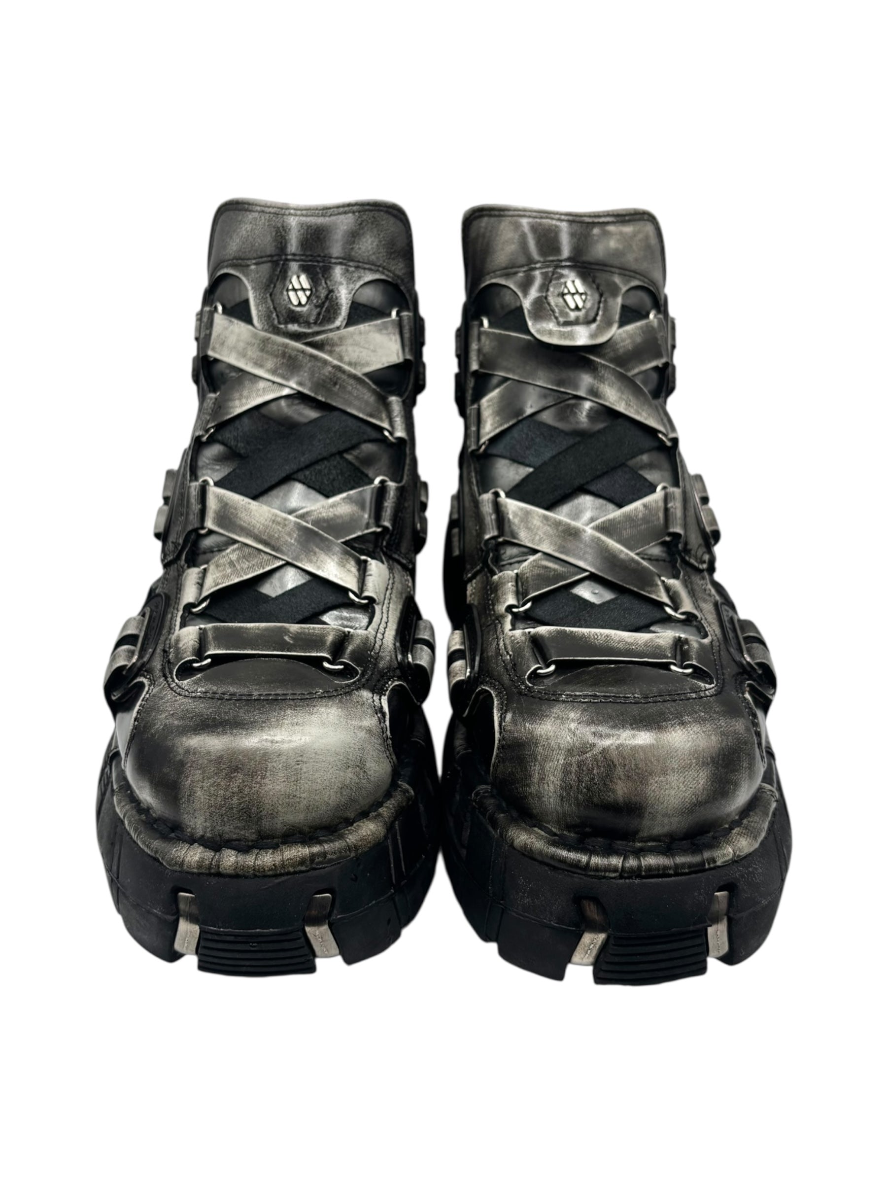 RARE vintage New Rock khaki trailer platform boots size 42