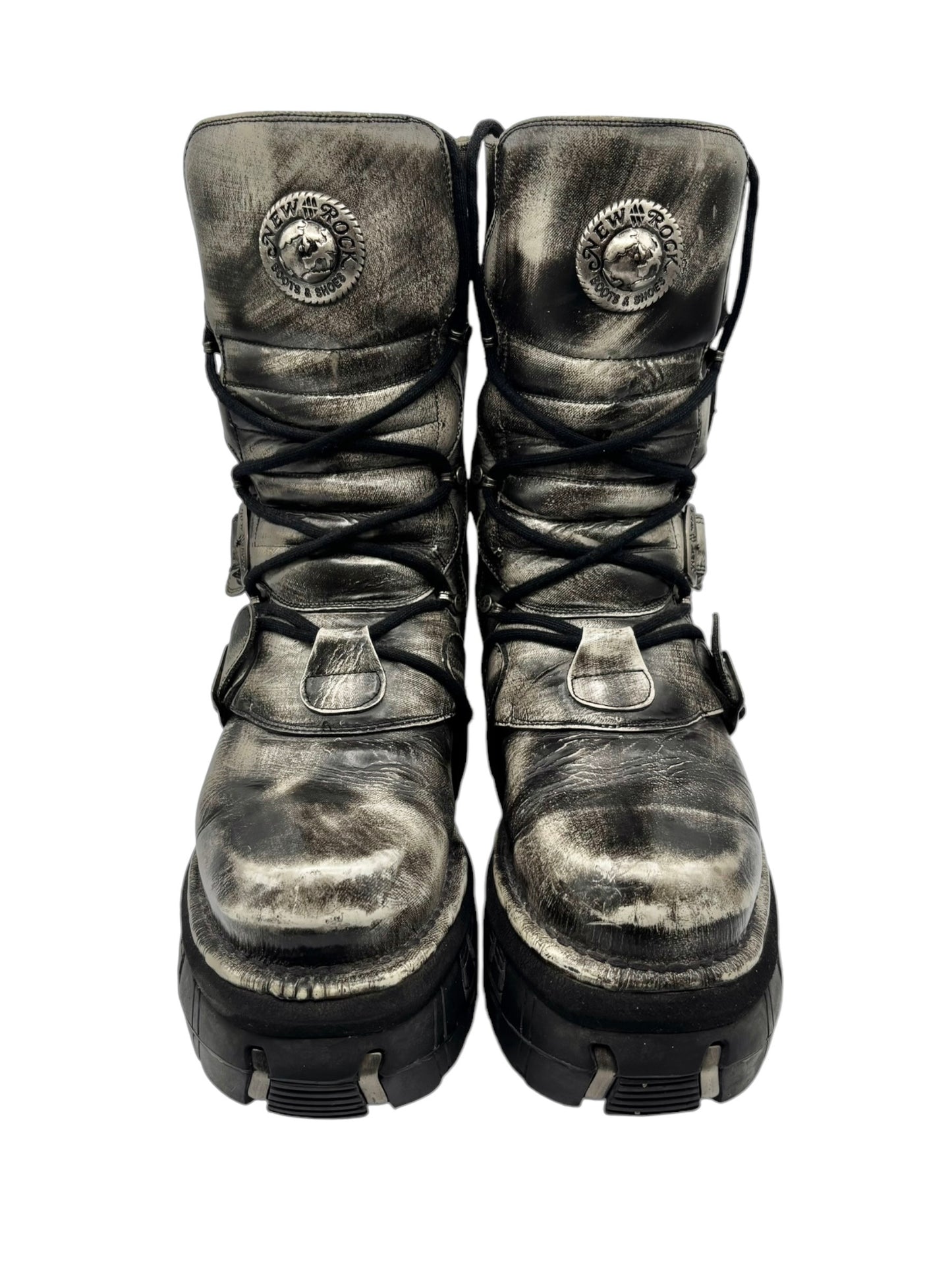 Vintage New Rock super rare khaki/camo platform boots size 42