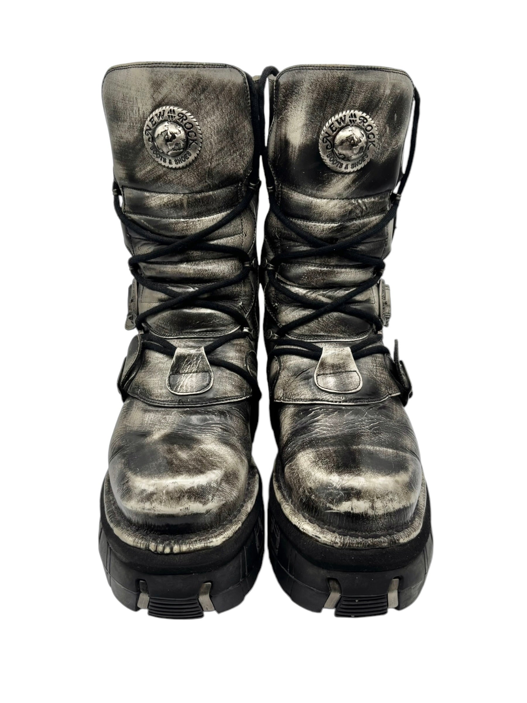 Vintage New Rock super rare khaki/camo platform boots size 42