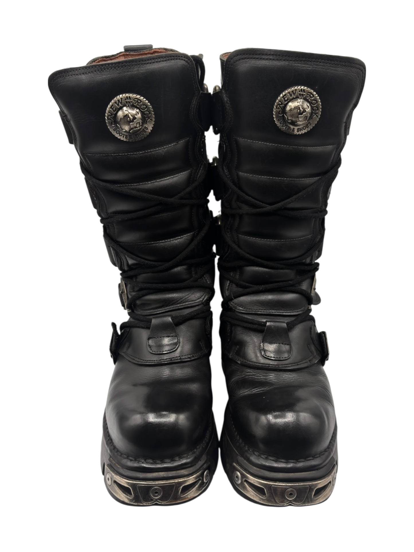 Vintage New Rock knee high reactor leather boots size 41