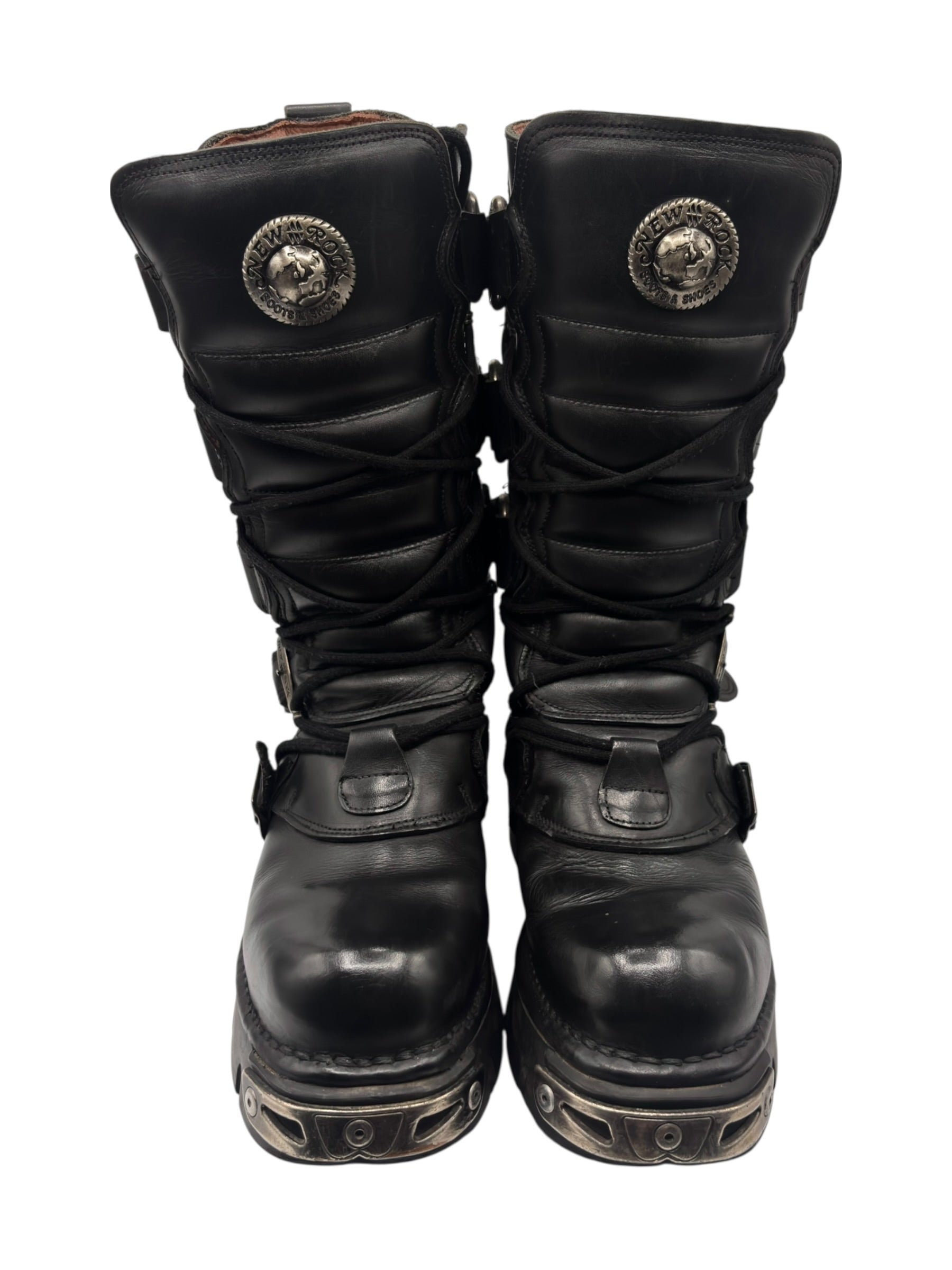 Vintage New Rock knee high reactor leather boots size 41