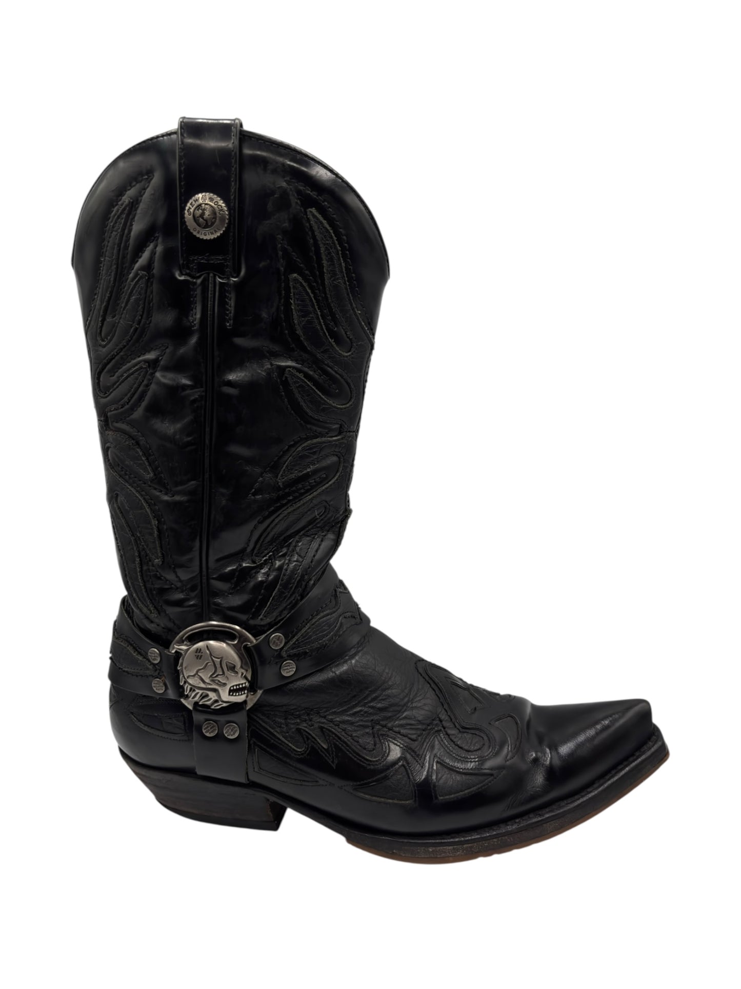 Vintage New Rock flame leather cowboy boots size 42