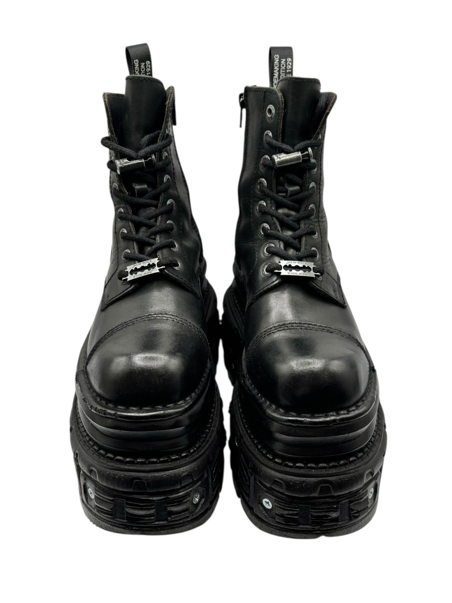 New Rock mega platform techno leather boots size 38