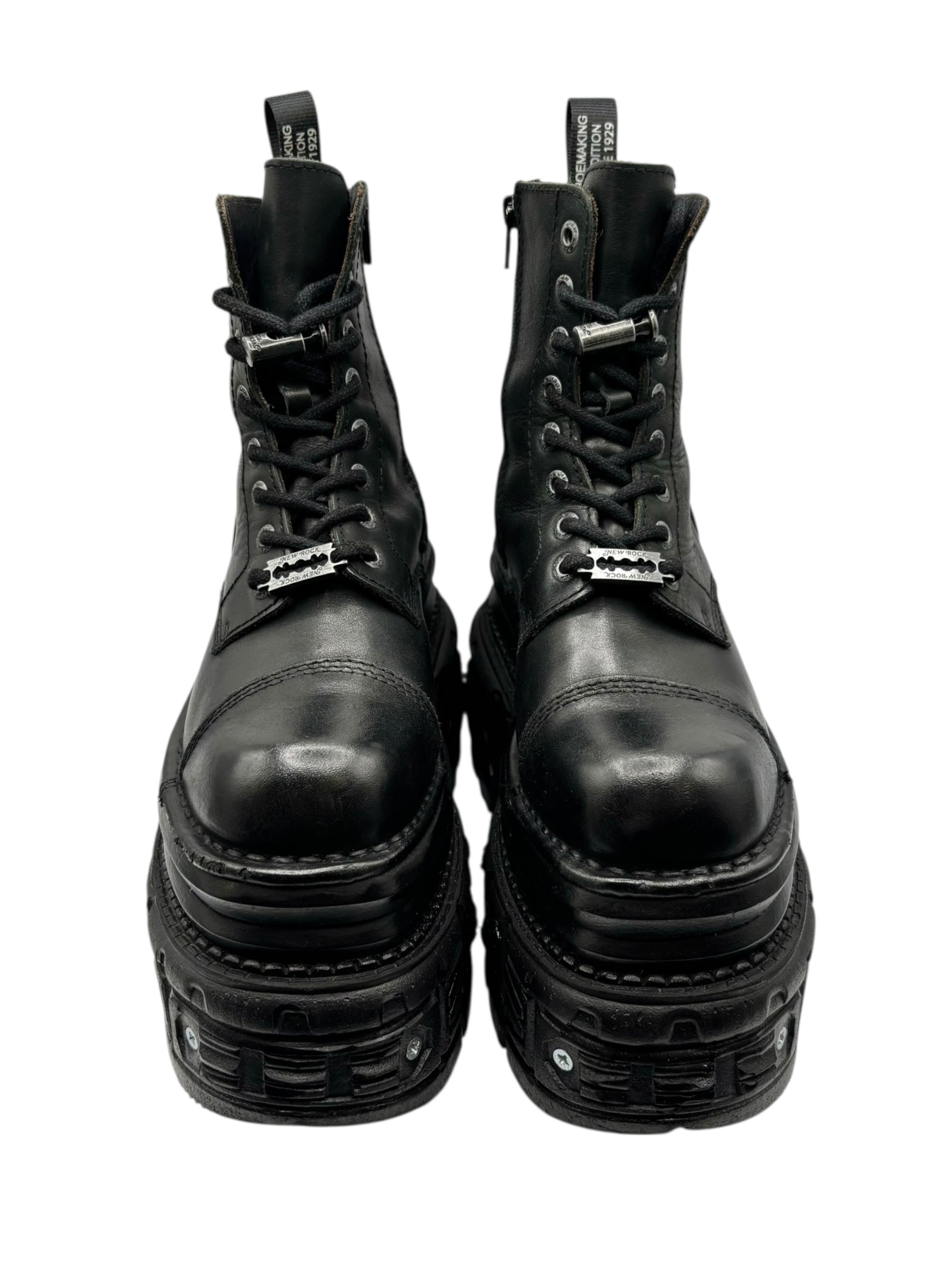 New Rock mega platform techno leather boots size 38