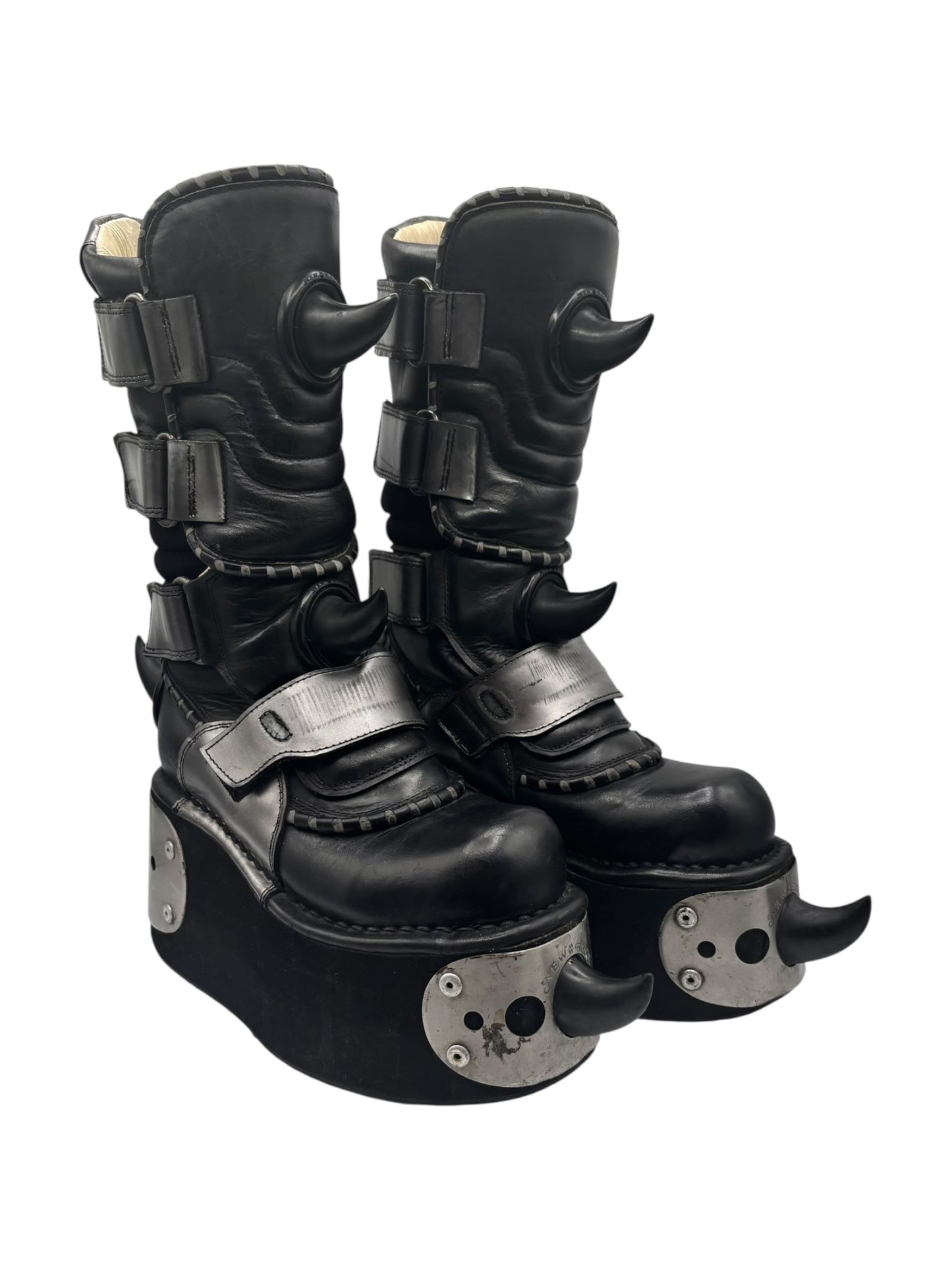 Extremely rare vintage 90s New Rock horn neptuno platform boots size 41