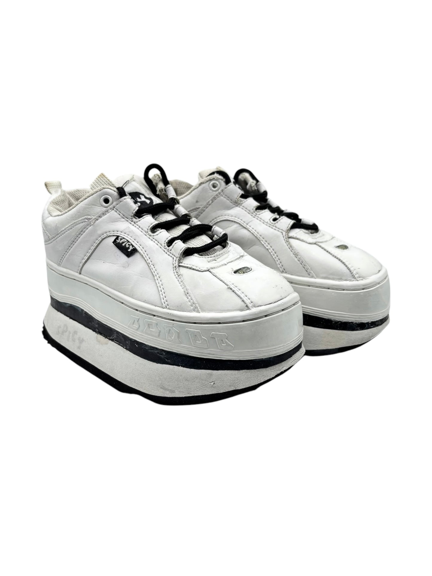 Spicy white platform boots size 36