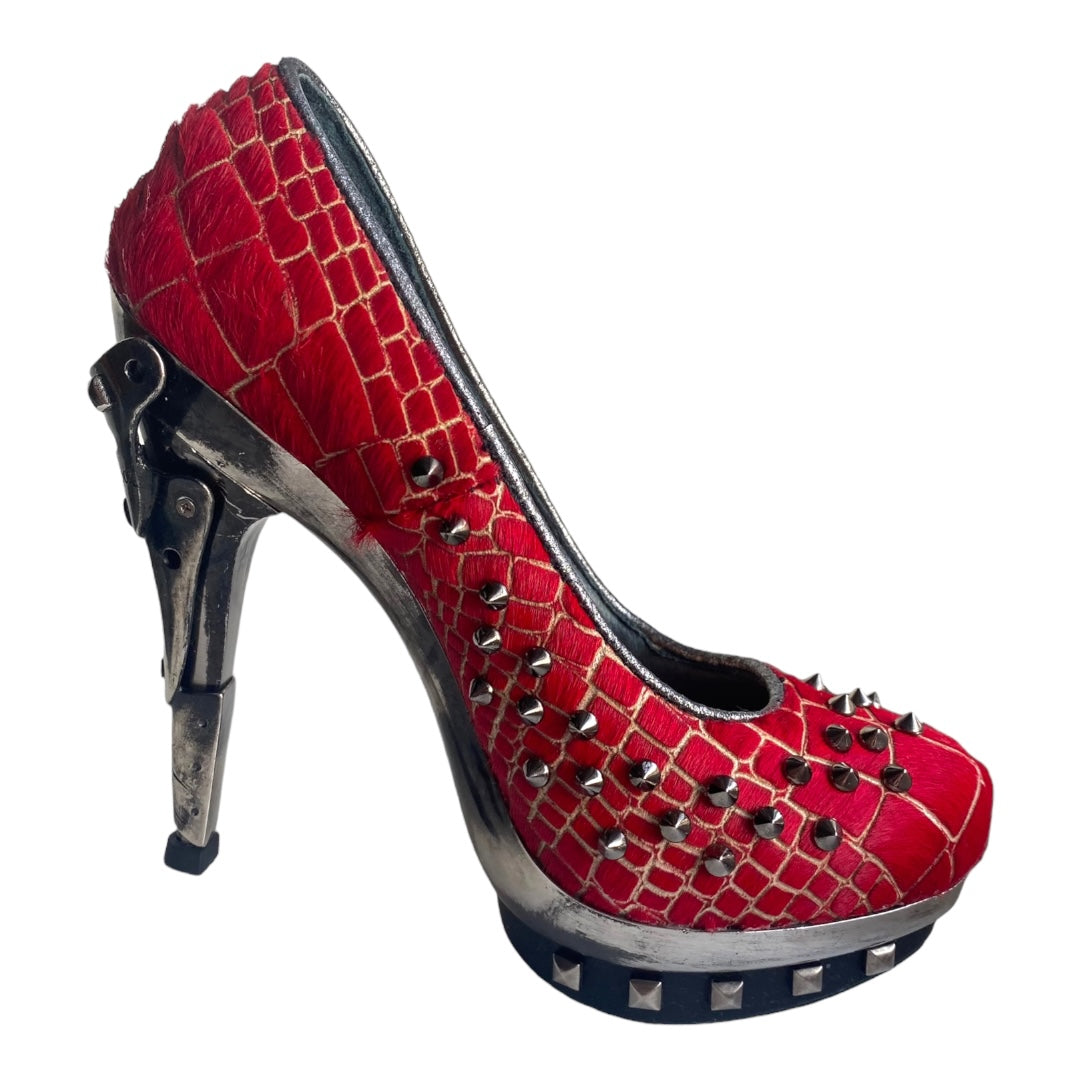 New Rock M-PUNK034 heels in red color size 37