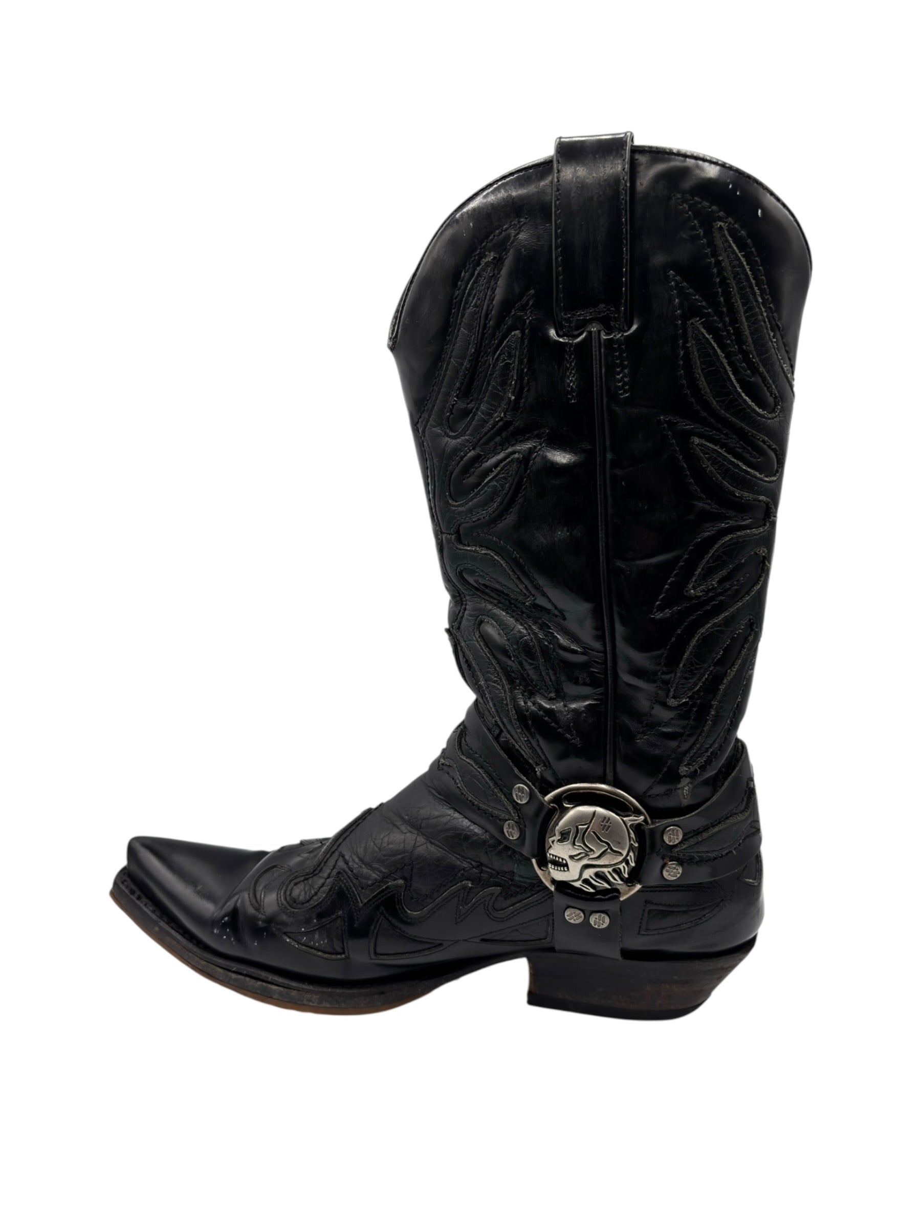 Vintage New Rock flame leather cowboy boots size 42