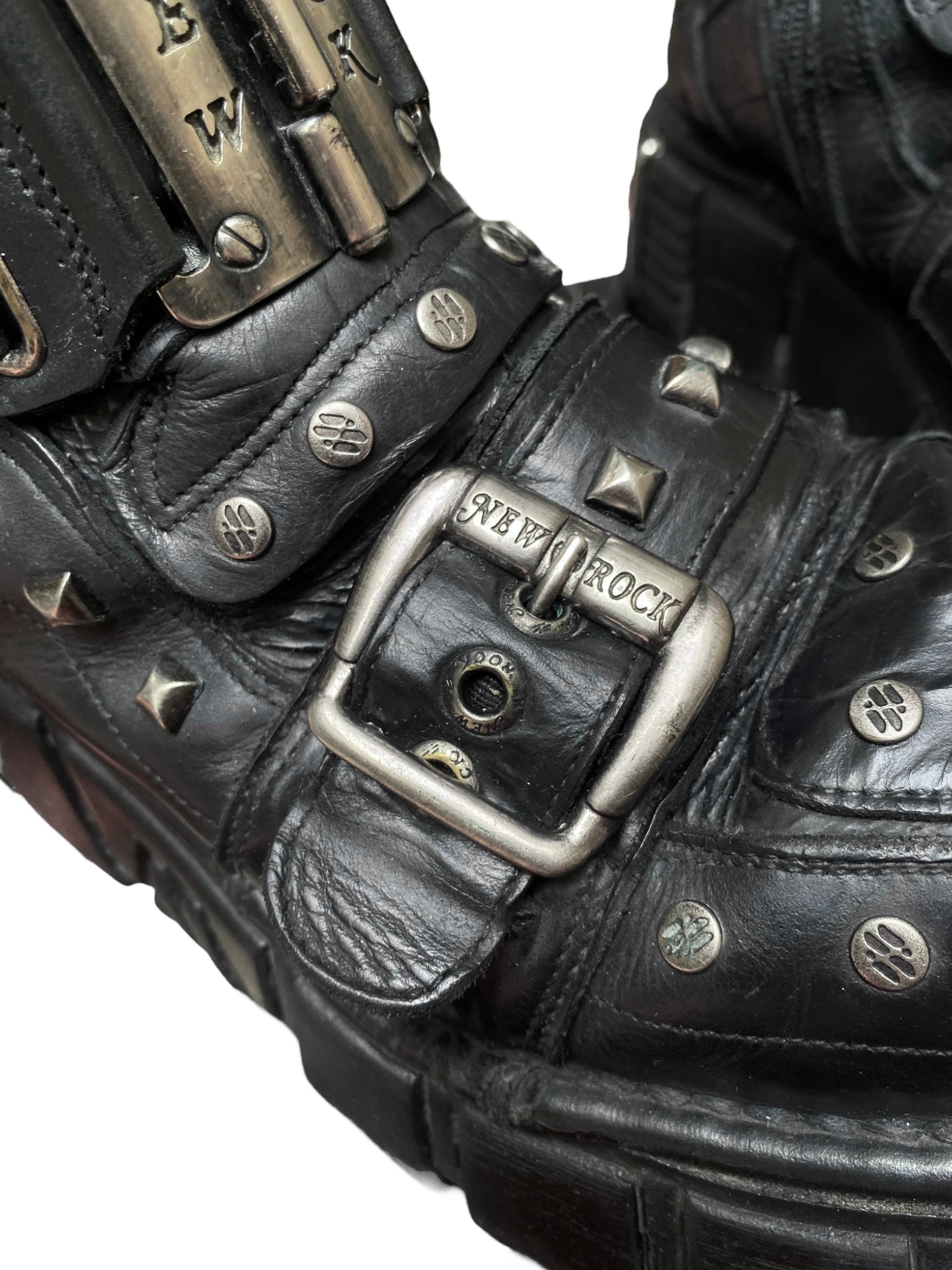 Vintage New Rock studded platform boots size 42