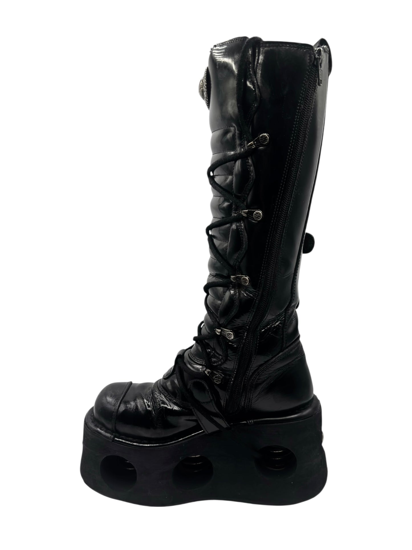 Vintage New Rock knee high neptuno leather boots size 38