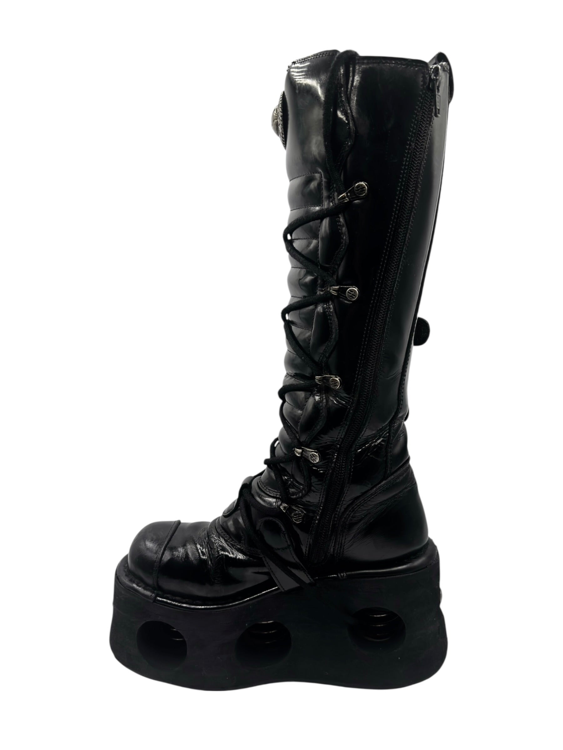 Vintage New Rock knee high neptuno leather boots size 38