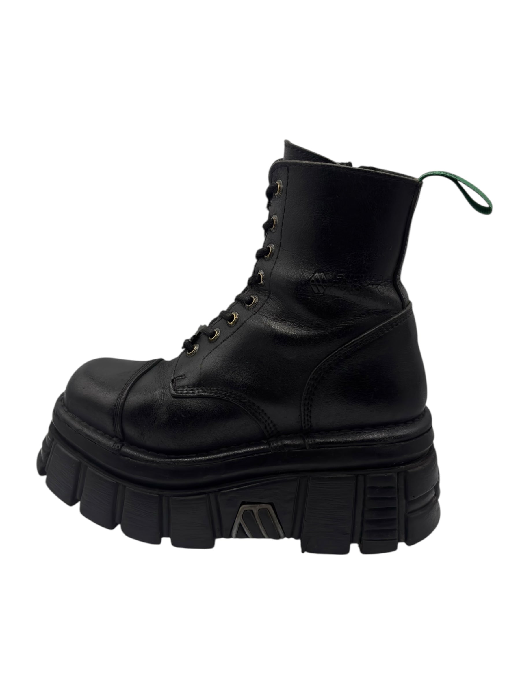 New Rock mili lace-up leather platform boots size 37