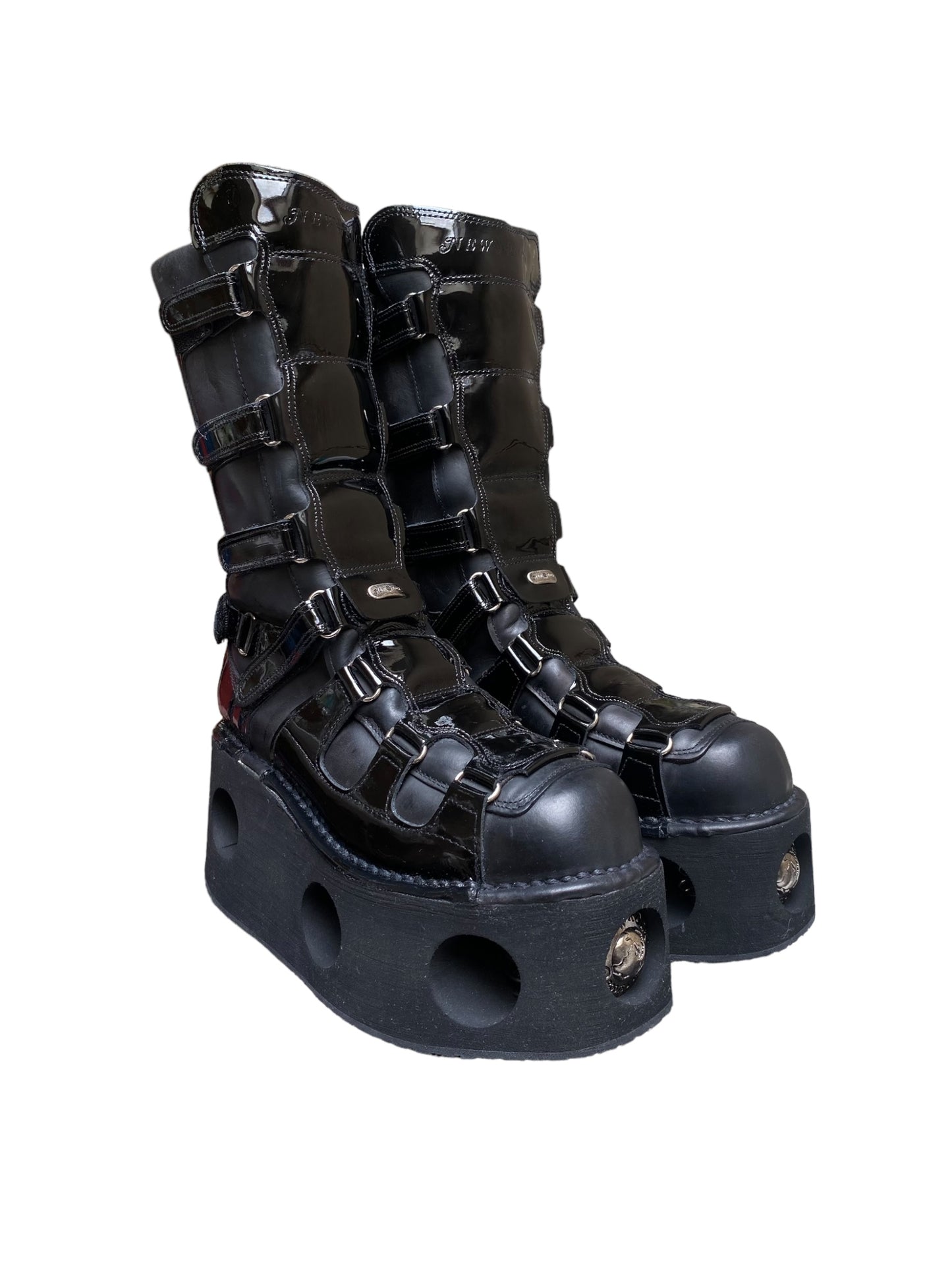 Vintage New Rock neptuno patent leather boots size 43