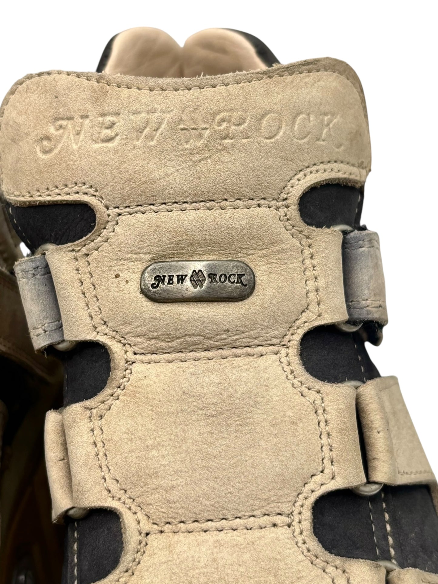New Rock beige/black platform boots size 38