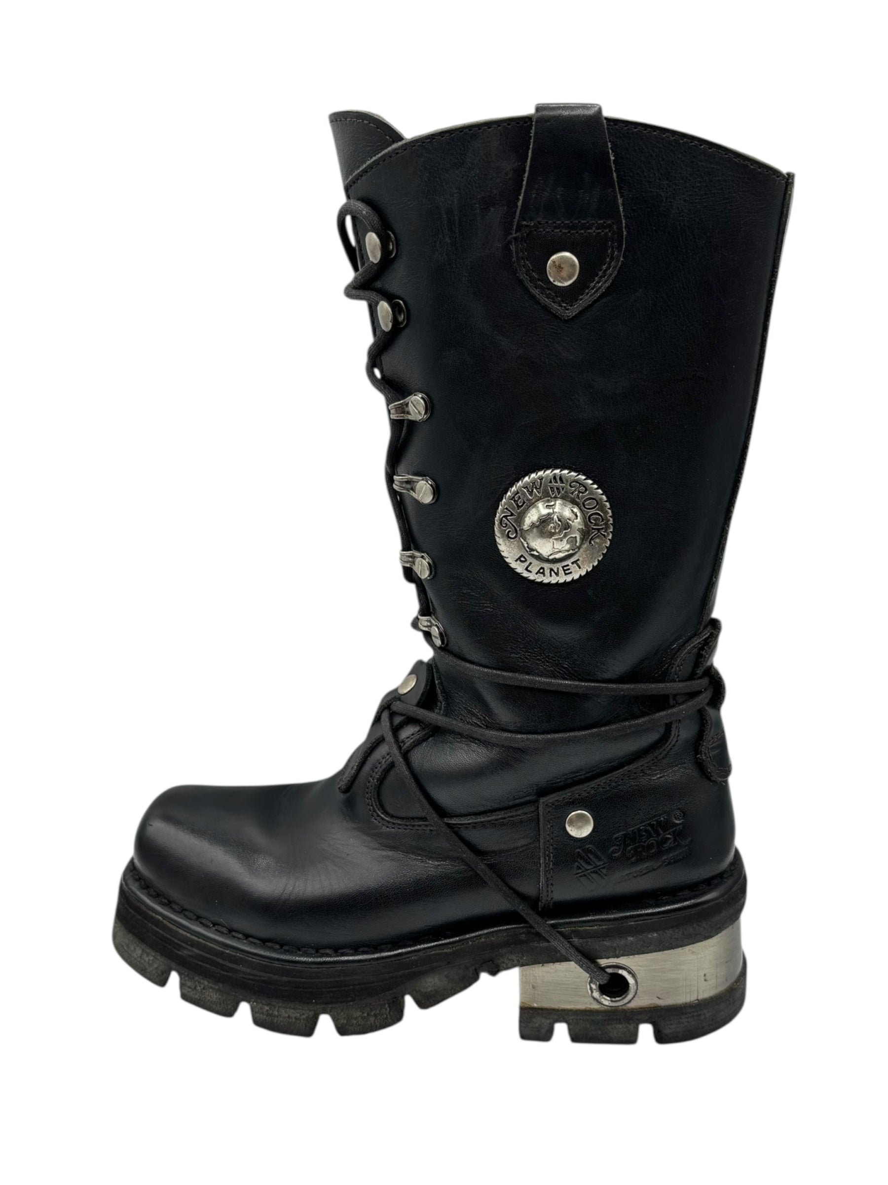 Rare vintage New Rock leather combat boots size 37