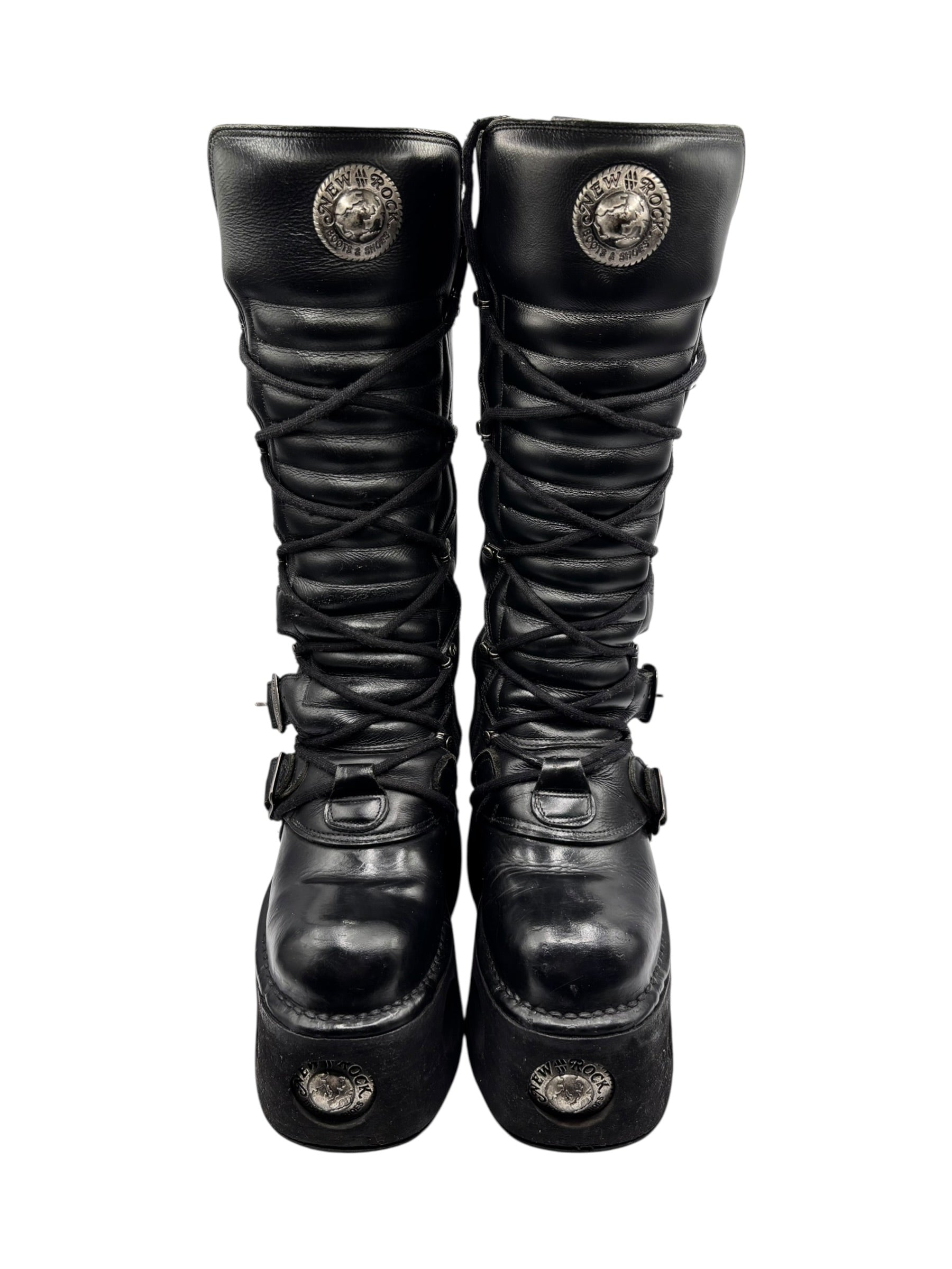 Vintage New Rock knee high neptuno platform boots size 38