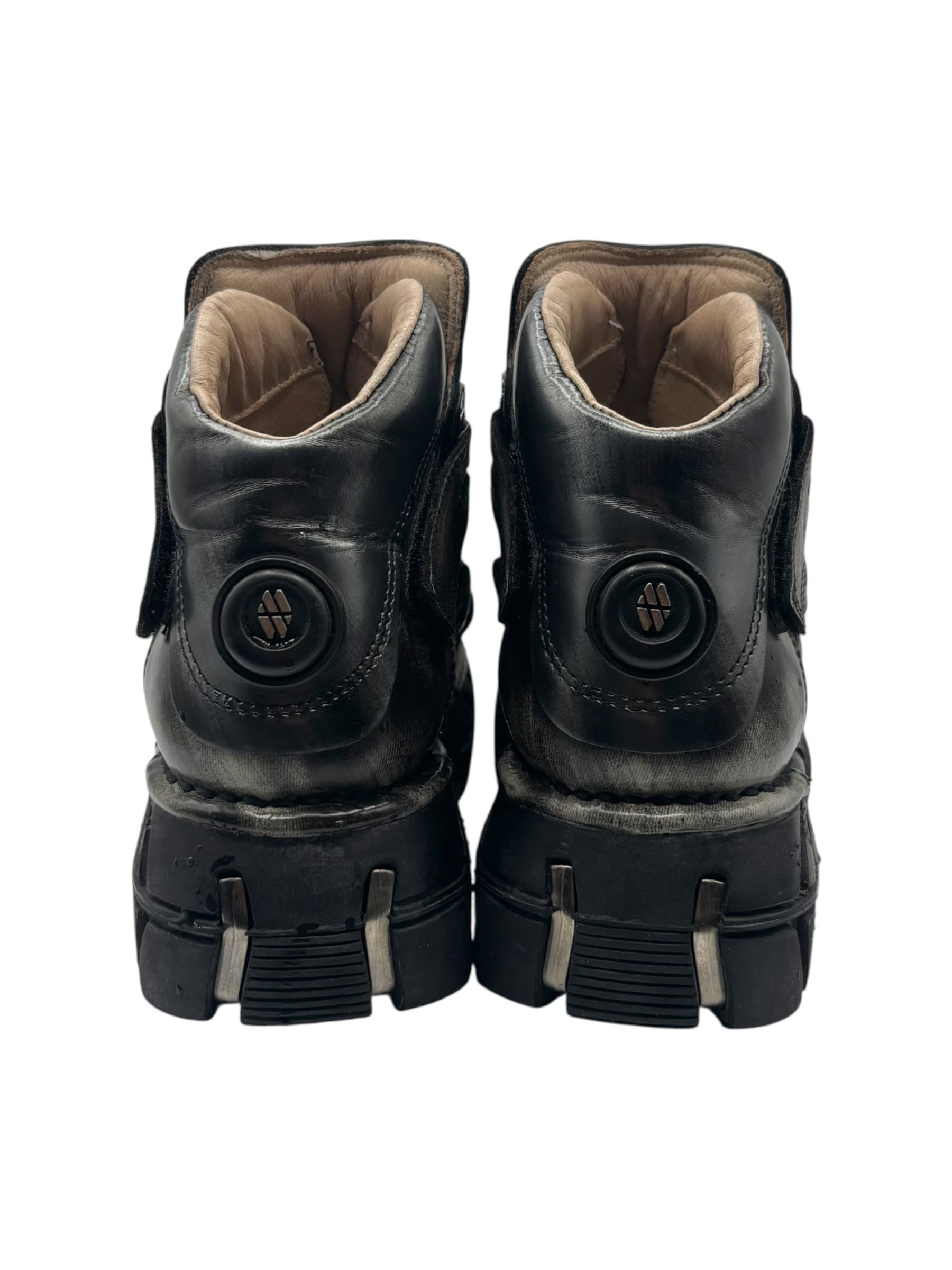 RARE vintage New Rock khaki trailer platform boots size 42