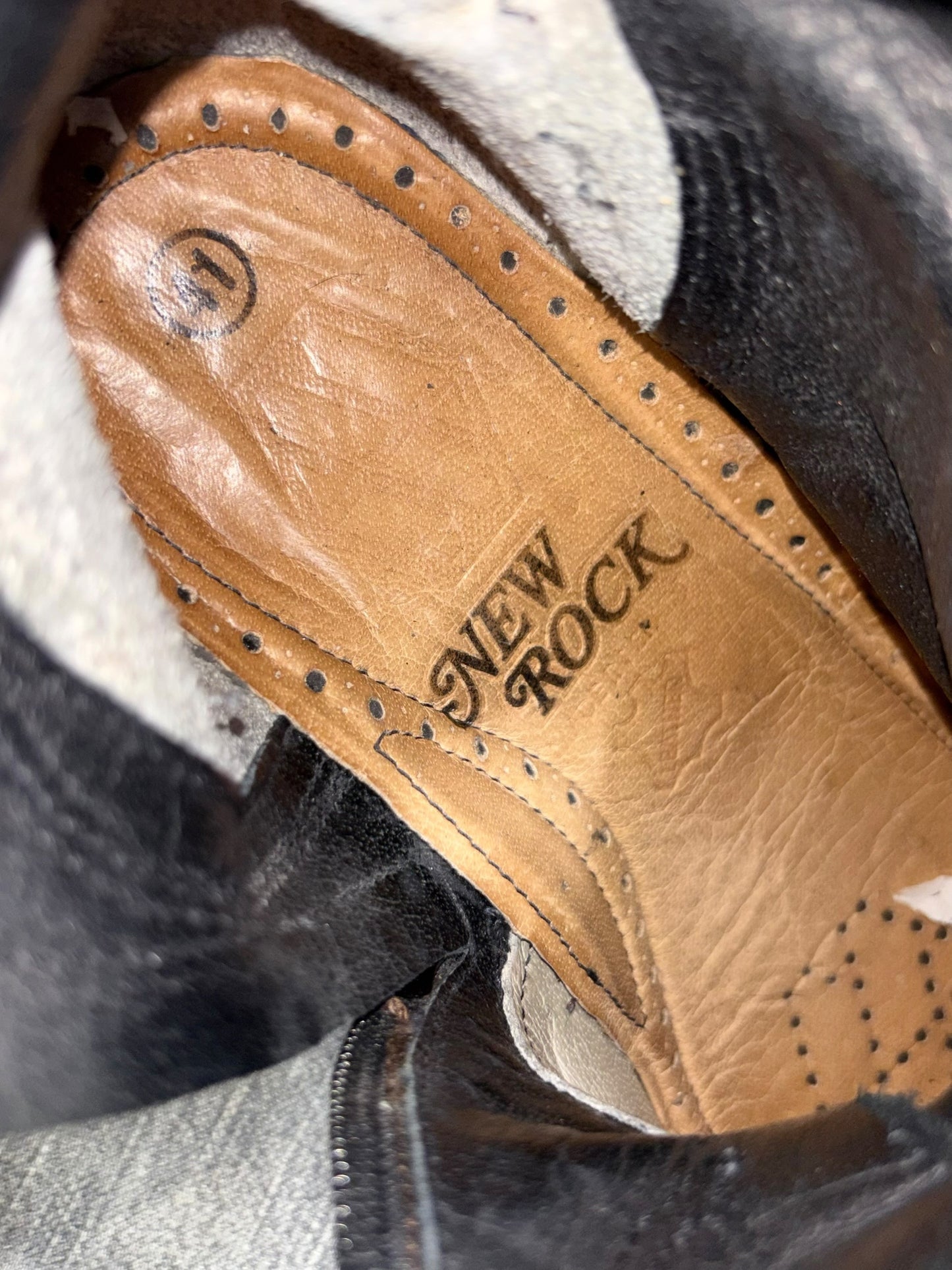 Vintage New Rock knee high reactor leather boots size 41