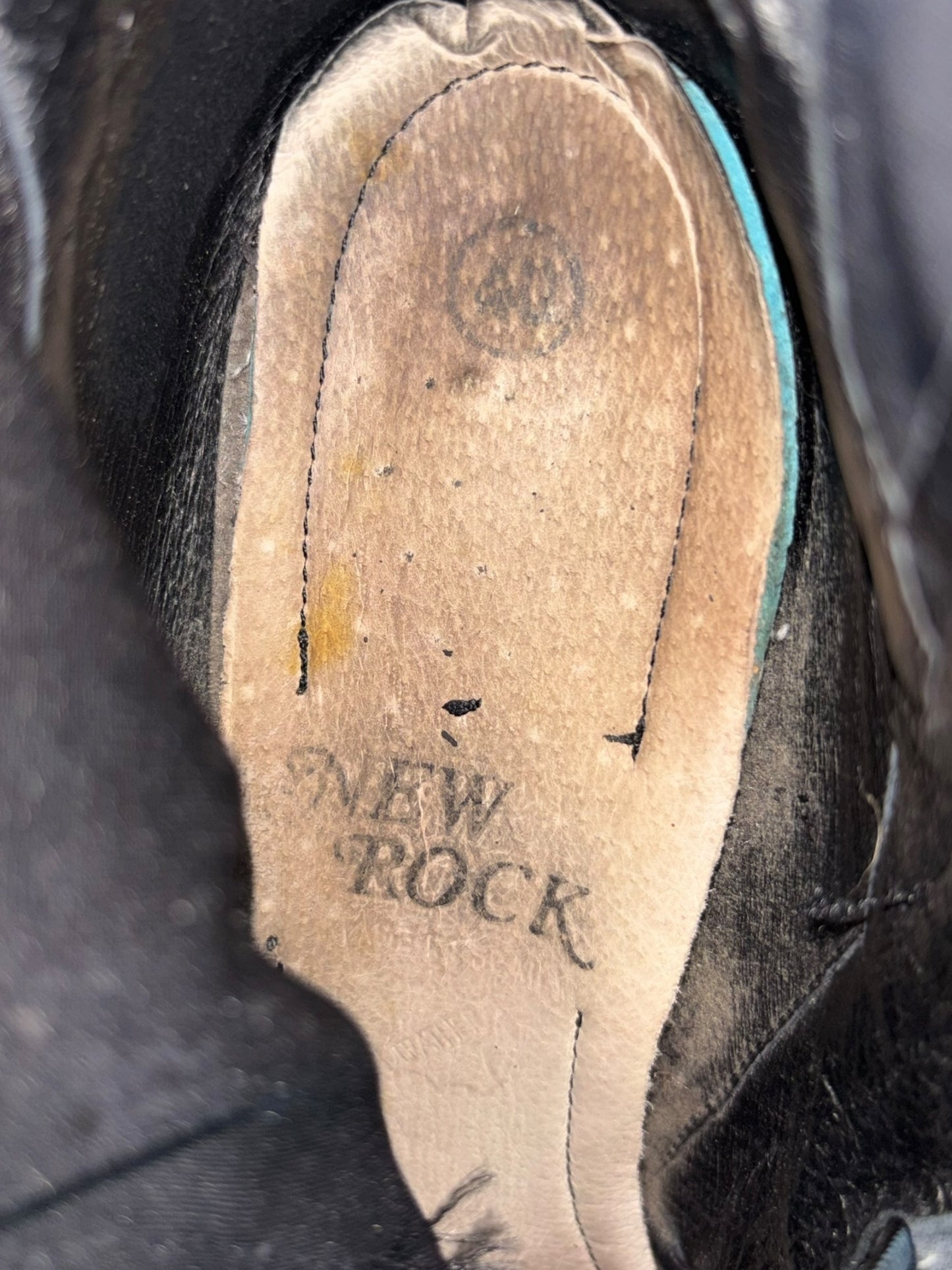 Vintage New Rock pointy biker heels size 40