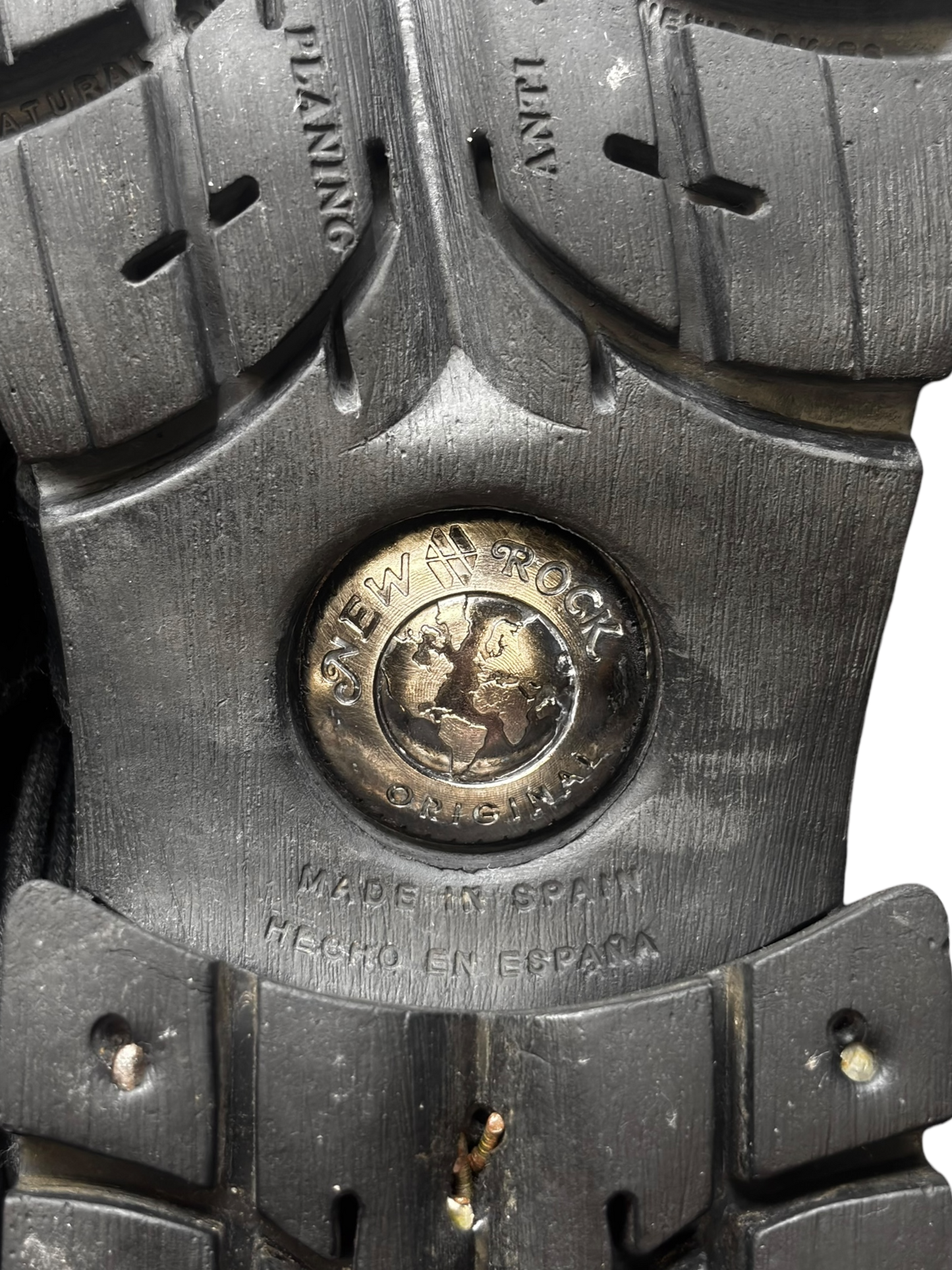 Vintage New Rock leather raised-heel buckle boots size 45