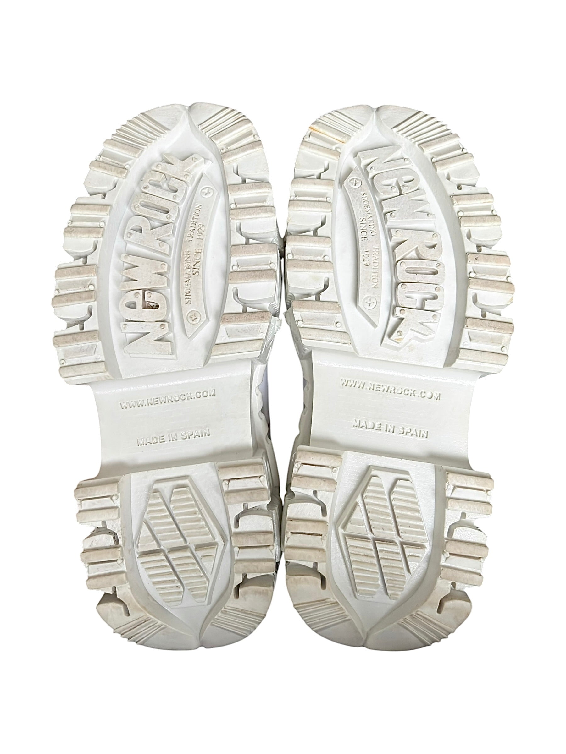 New Rock white M-TANK leather platform boots size 45