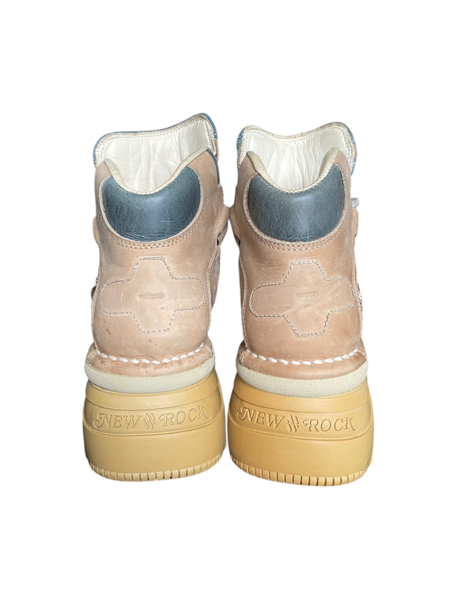 Vintage New Rock beige platform boots size 37