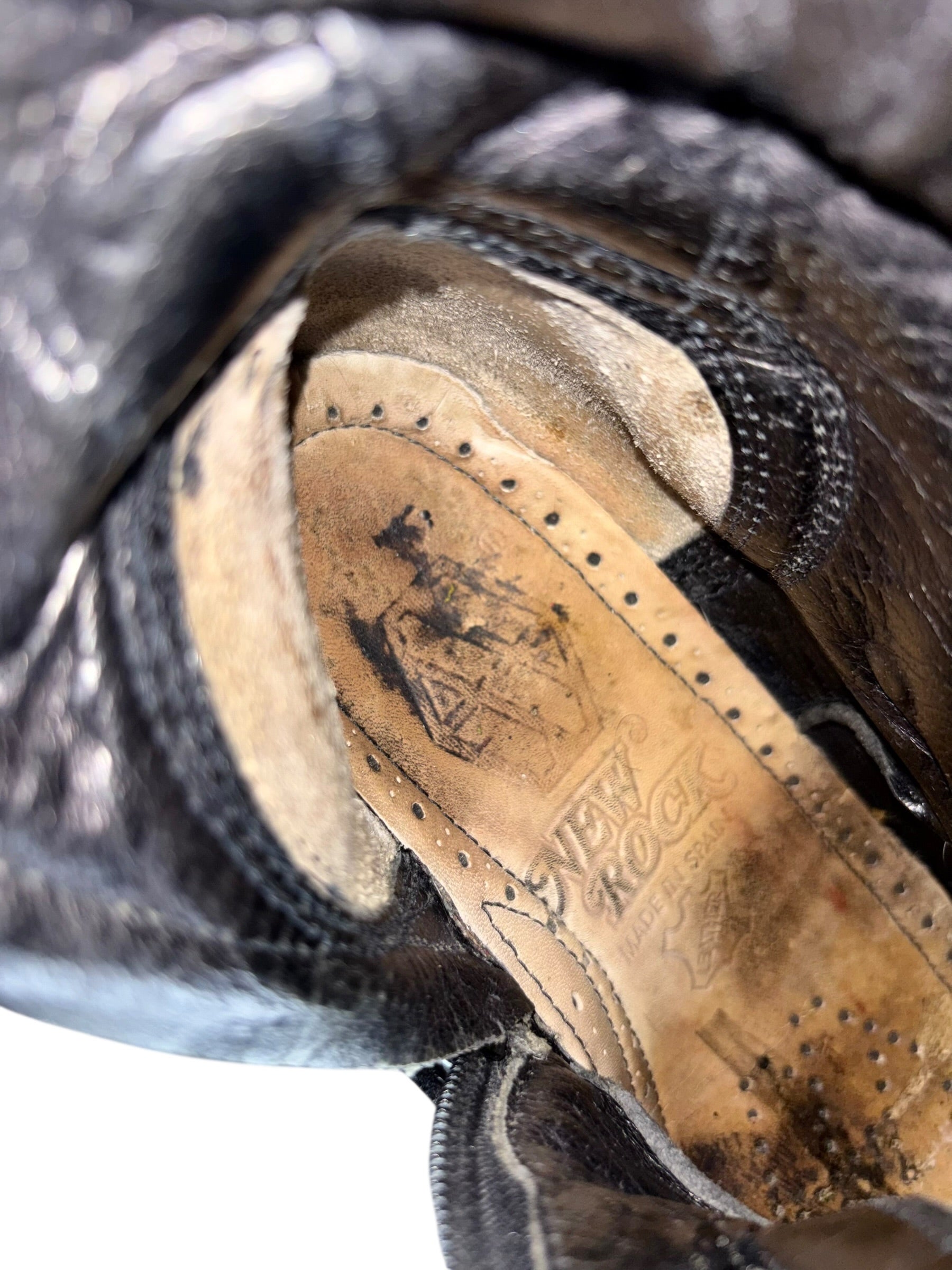 Vintage New Rock knee high neptuno leather boots size 38