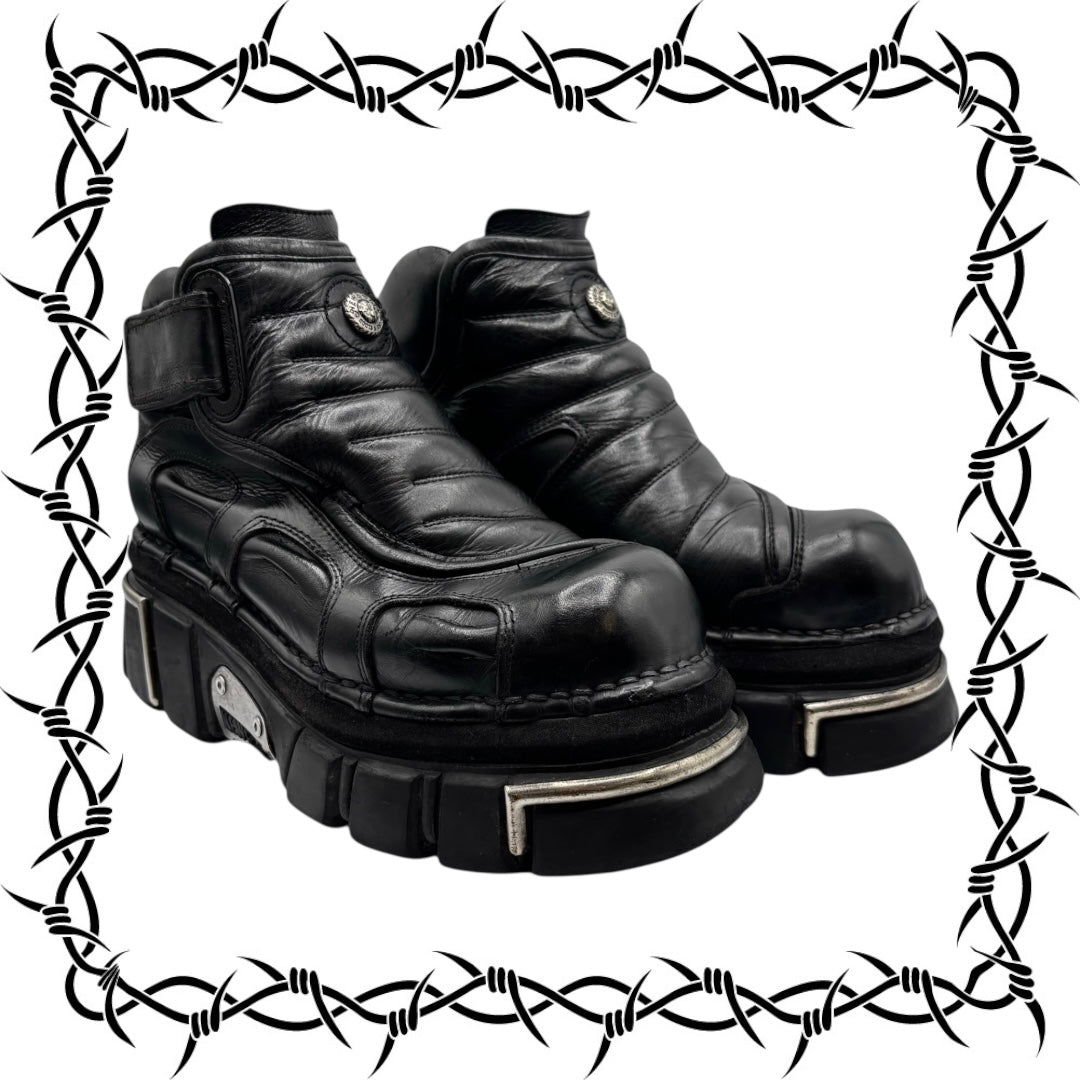 Vintage New Rock avant garde leather platform boots size 41