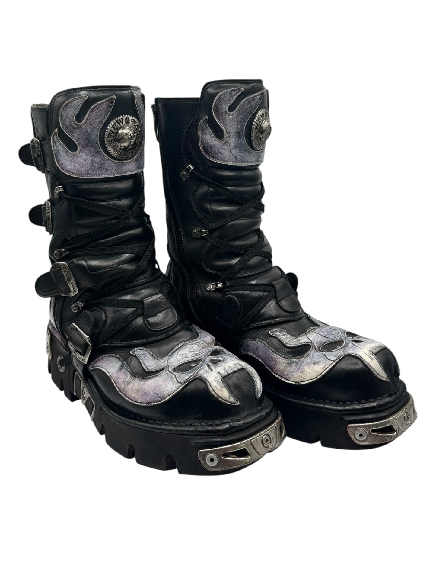 Rare vintage New Rock demon reactor leather boots size 42