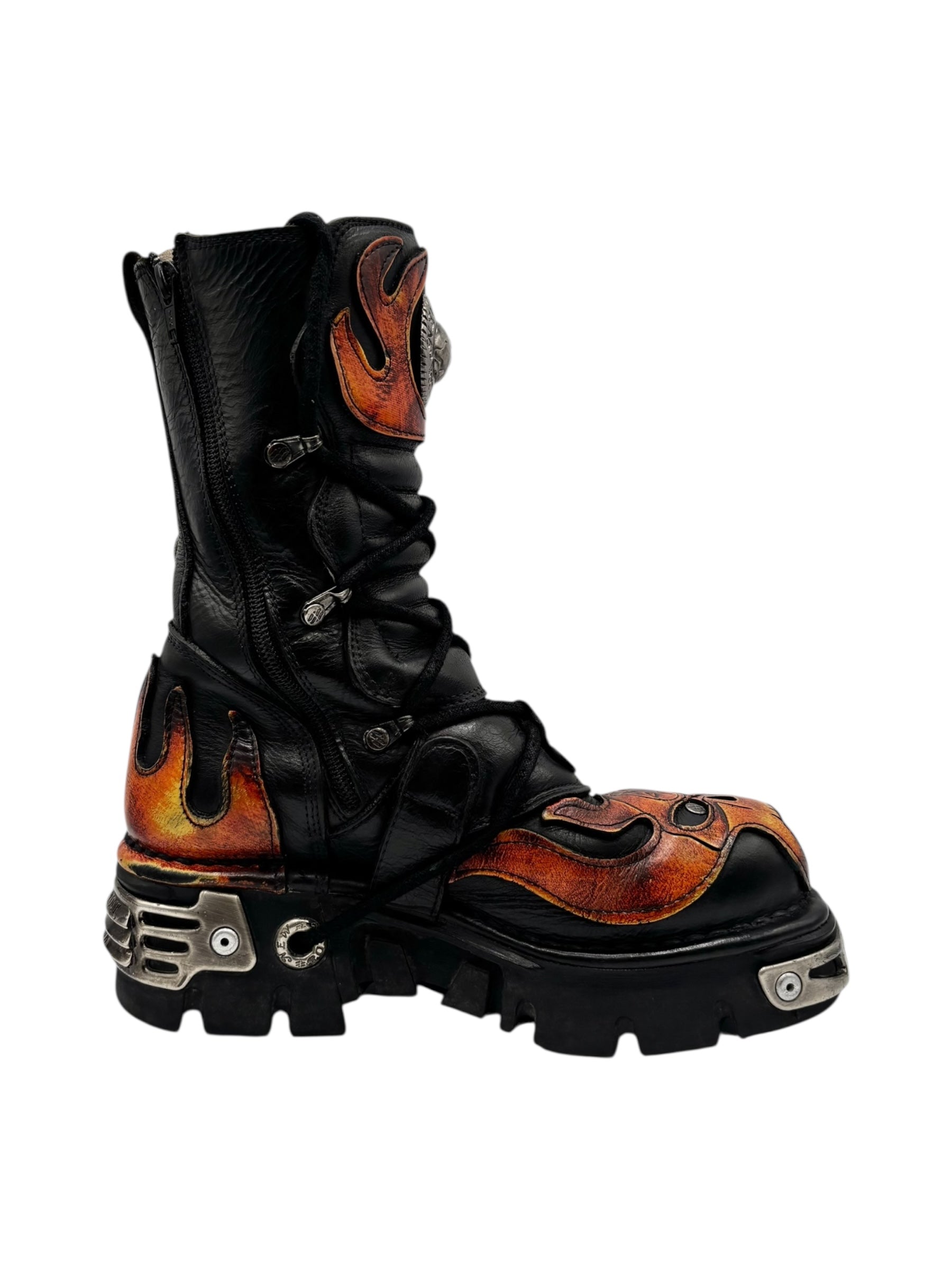 Vintage New Rock mid-calf flame reactor boots size 38