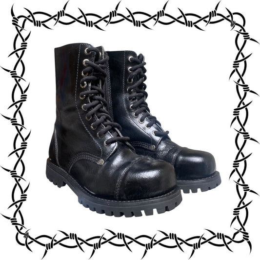 New Rock black leather boots size 37