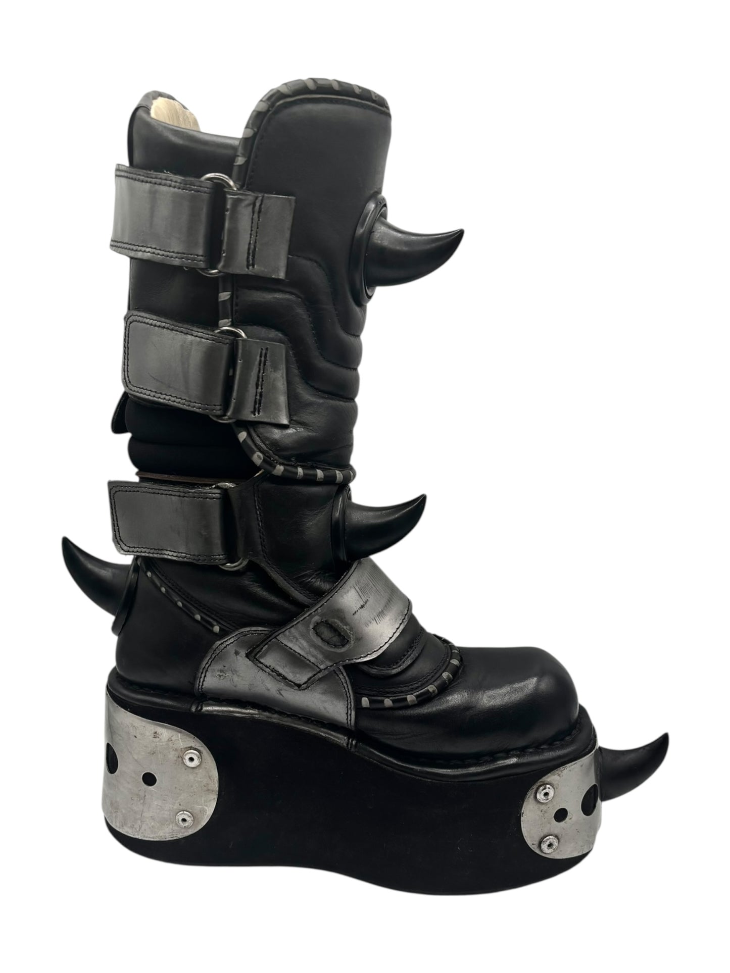 Extremely rare vintage 90s New Rock horn neptuno platform boots size 41