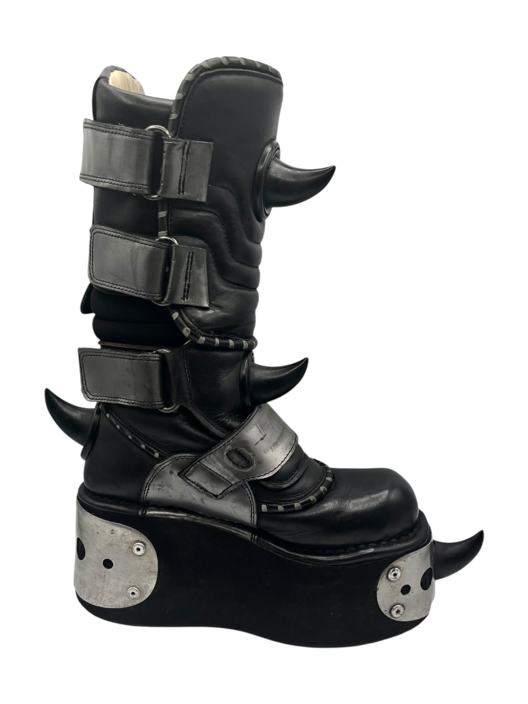 Extremely rare vintage 90s New Rock horn neptuno platform boots size 41