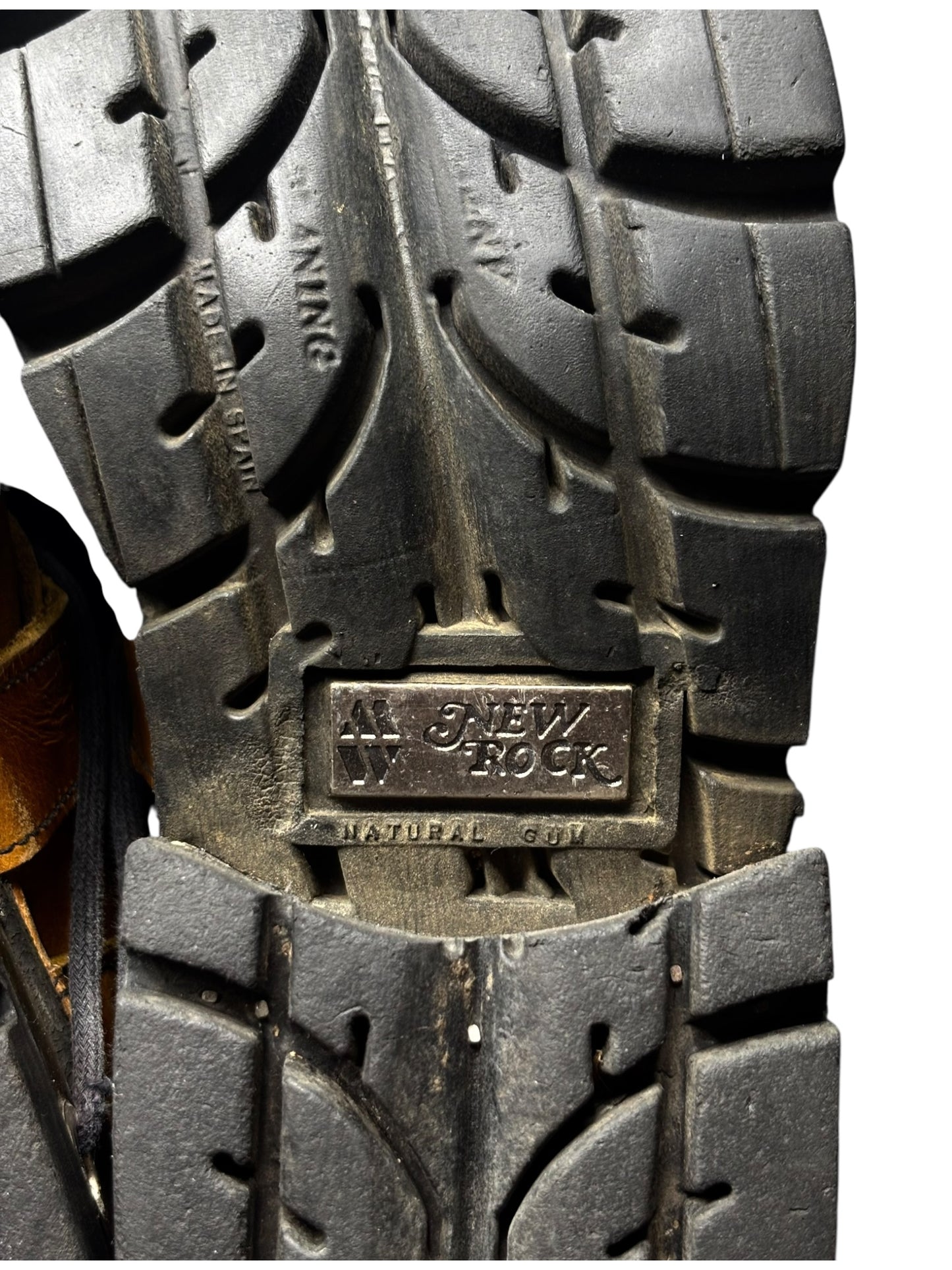 Vintage New Rock yellow raised heel leather boots size 39