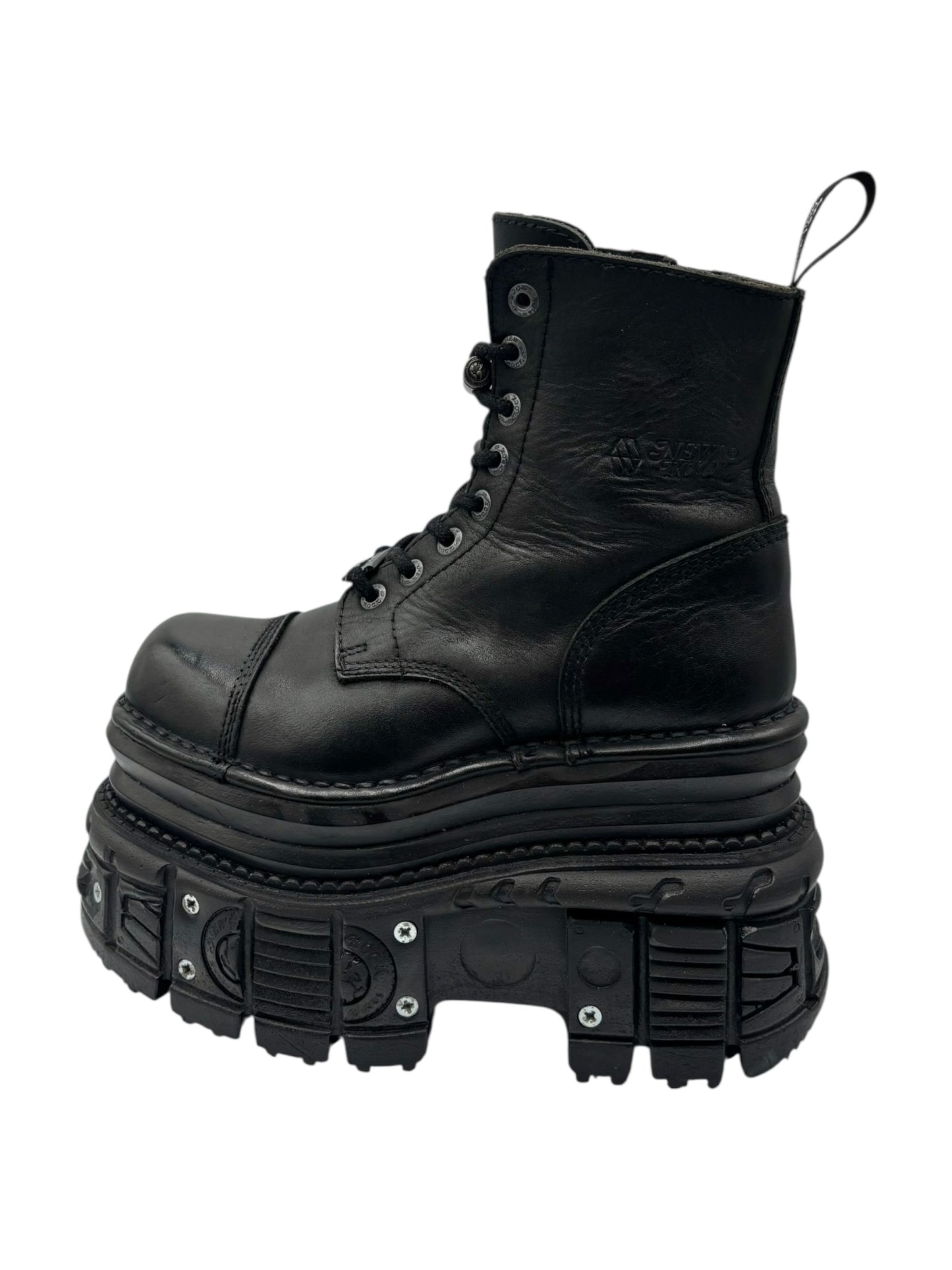 New Rock mega platform techno leather boots size 38
