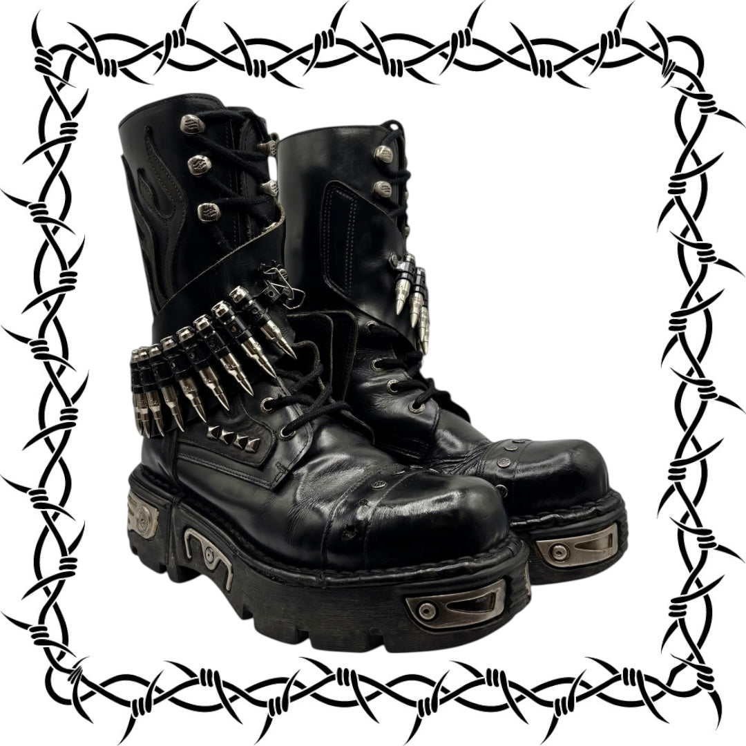 New Rock bullet leather boots size 40