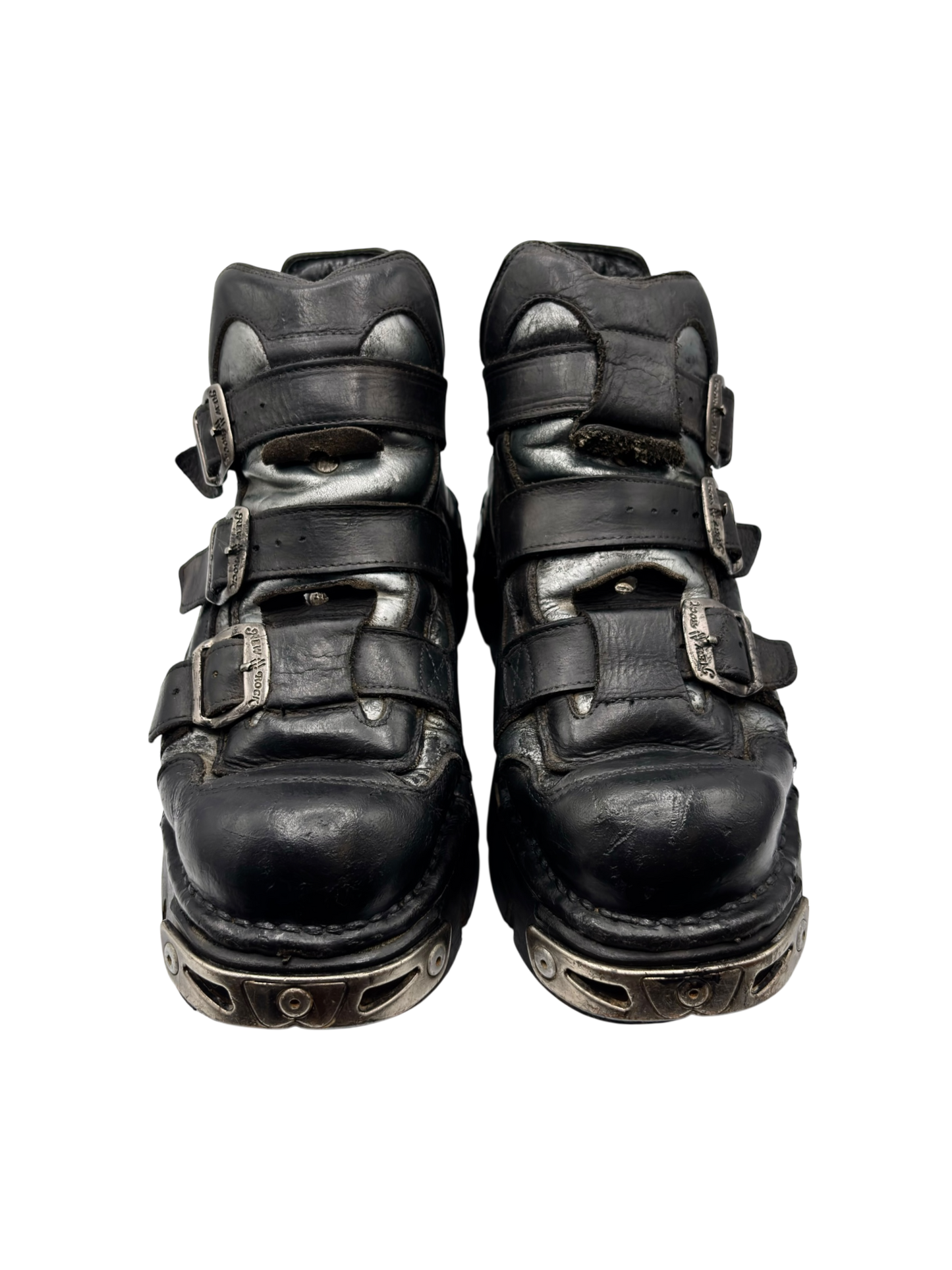 Vintage New Rock buckle grey reactor platform boots size 37