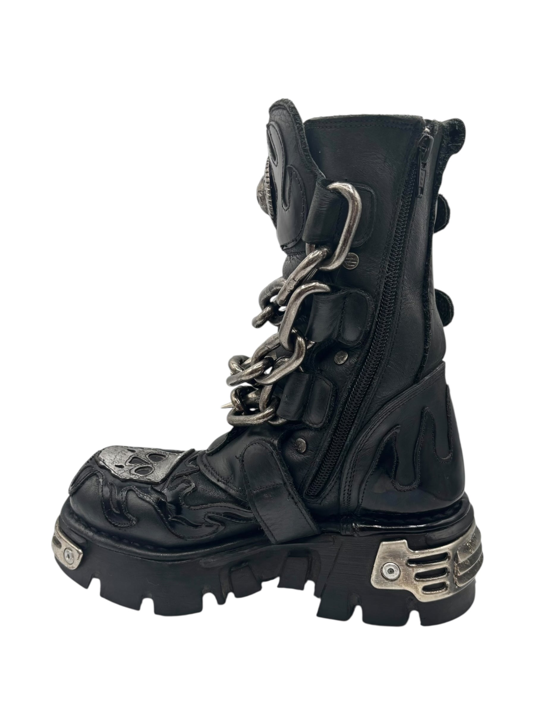 Vintage New Rock M-727-S1 chained leather boots size 36