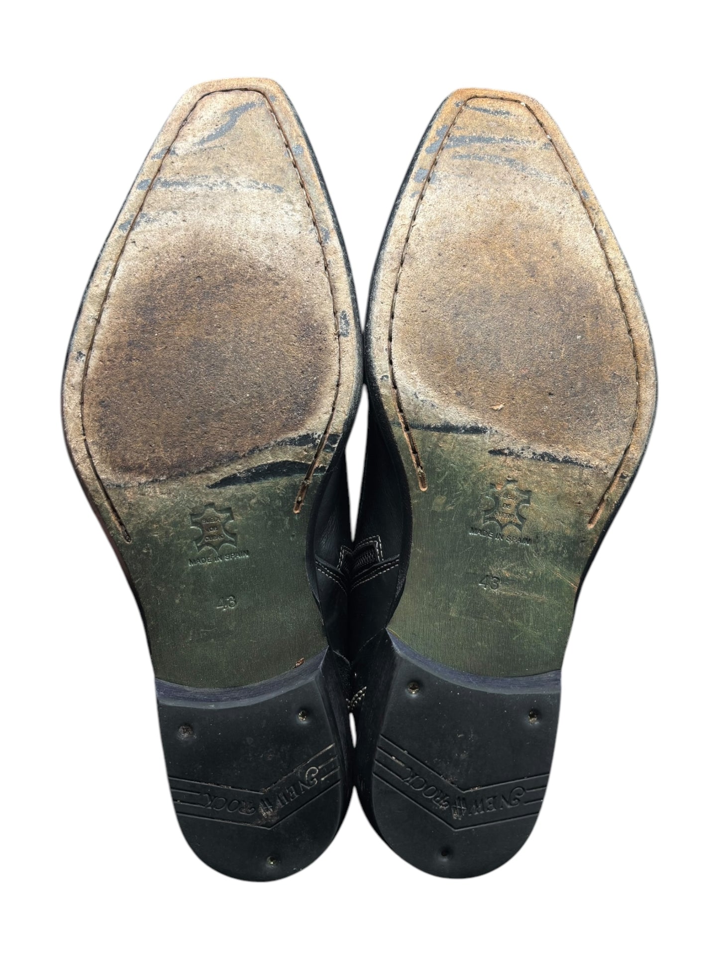 Vintage New Rock black leather cowboy boots size 43